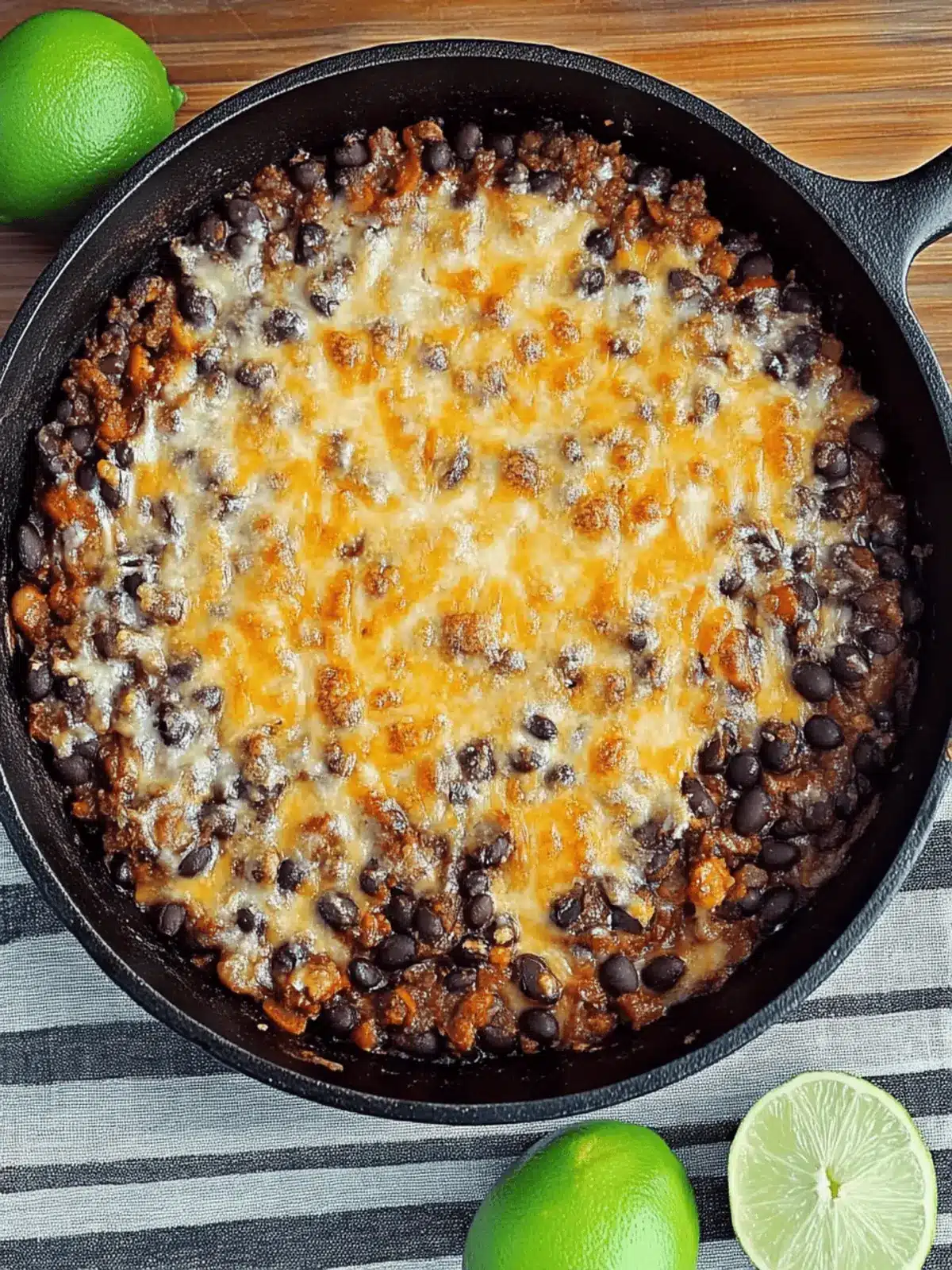 Cheesy Spicy Black Bean Skillet: Quick Comfort Food Delight 4 Cheesy Spicy Black Bean Skillet