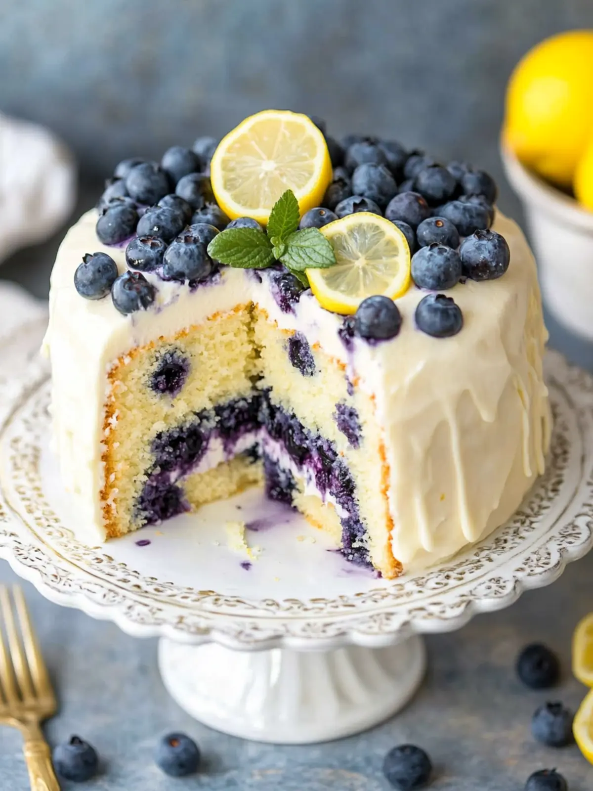 Irresistible Lemon Blueberry Cake for Sunny Days 2 Lemon Blueberry Cake