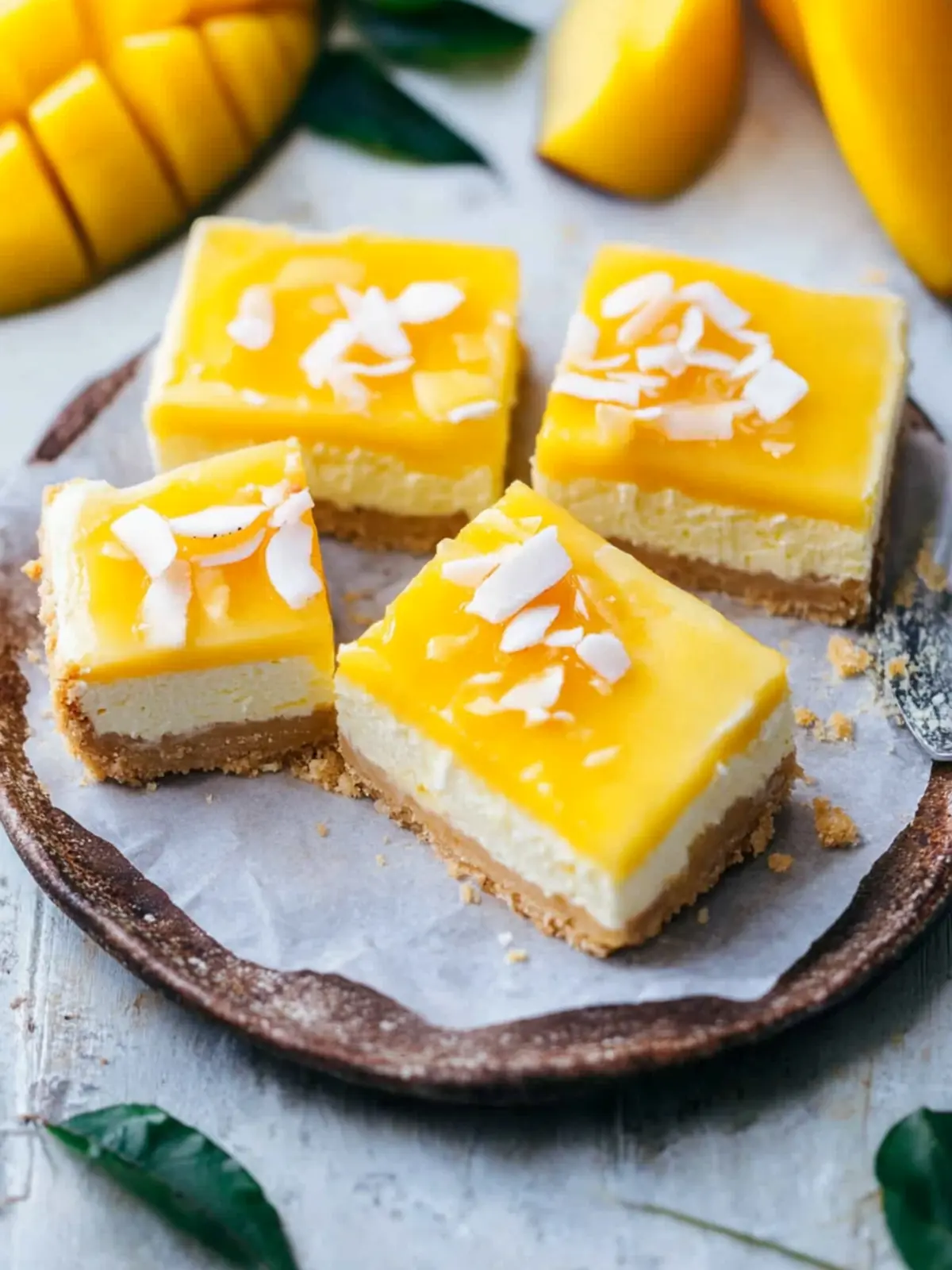 Coconut Mango Cheesecake Bars You'll Crave Again and Again 3 Coconut Mango Cheesecake Bars