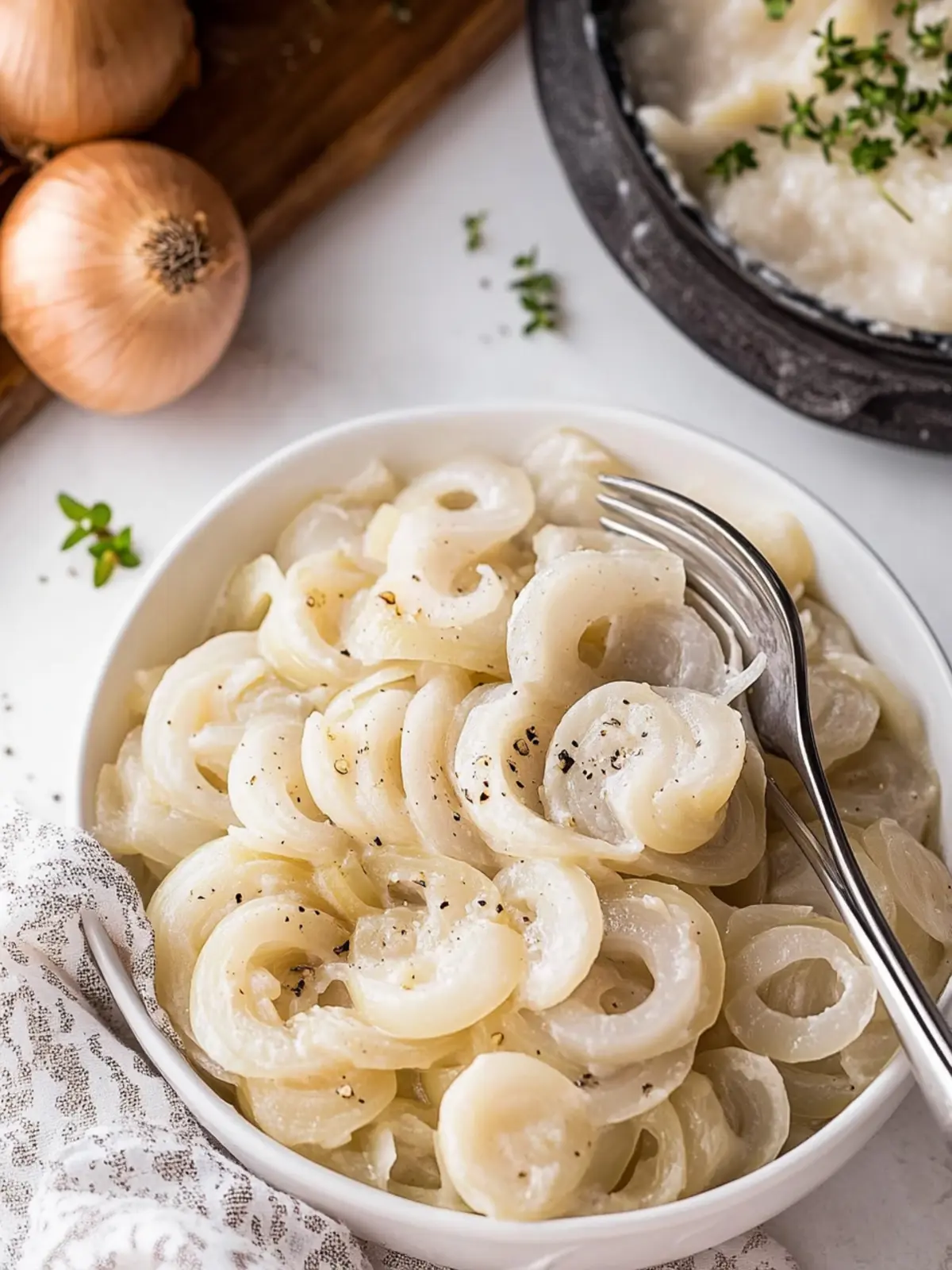 Creamed Onions with Thyme: A Comforting Sauce Recipe 2 Creamed Onions