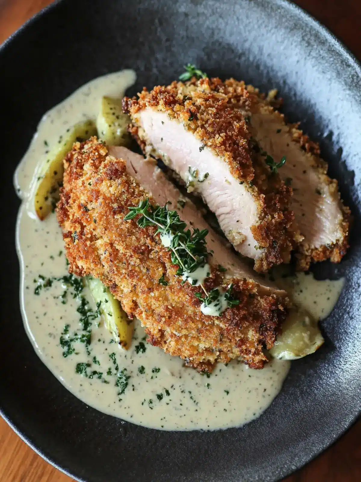 Panko and Herb Crusted Pheasant with Sorrel Cream Sauce Magic 2 Panko and Herb Crusted Pheasant with Sorrel Cream Sauce
