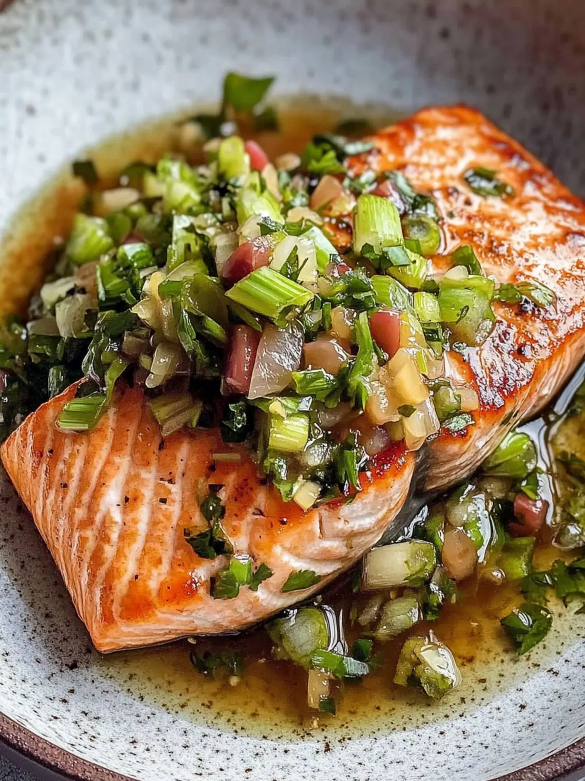 Miso Butter Salmon with Sizzled Scallion Salsa Verde Delight 4 Miso Butter Salmon with Sizzled Scallion Salsa Verde