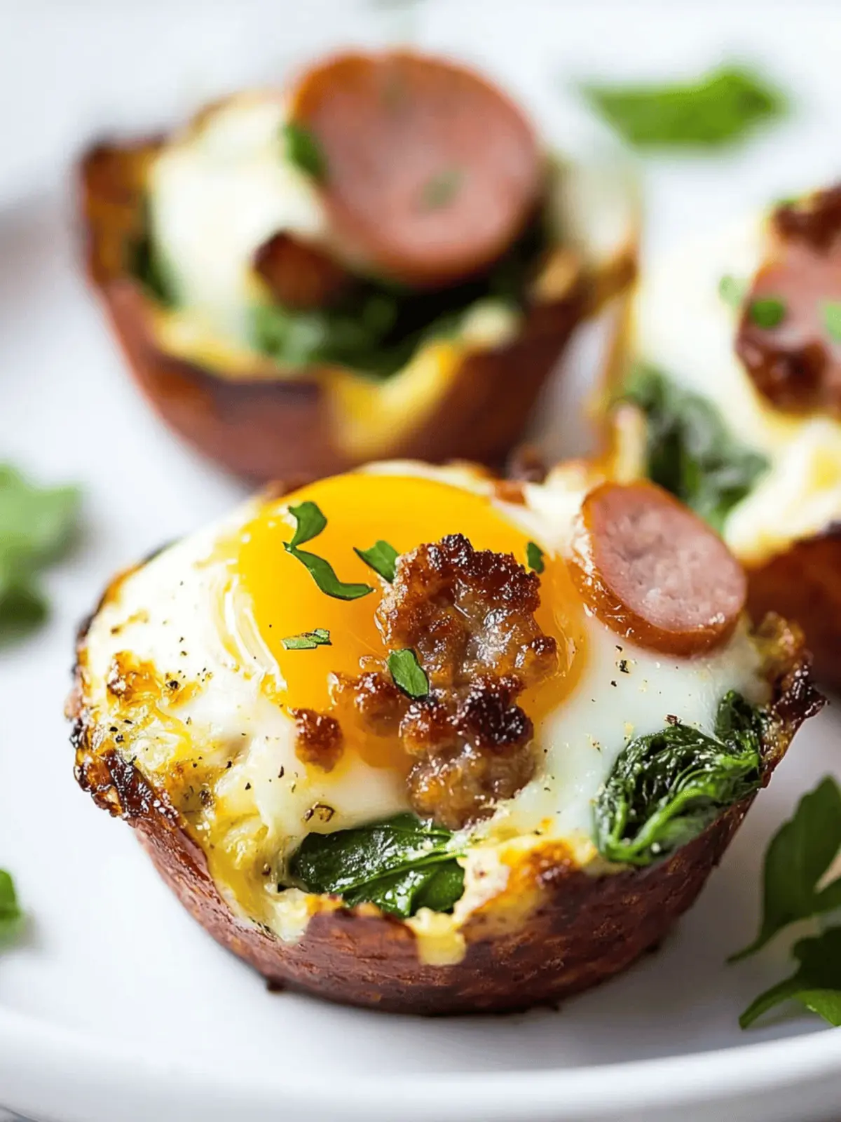 Sausage, Spinach, Ham and Egg Cups for Busy Mornings 3 Sausage, Spinach, Ham and Egg Cups