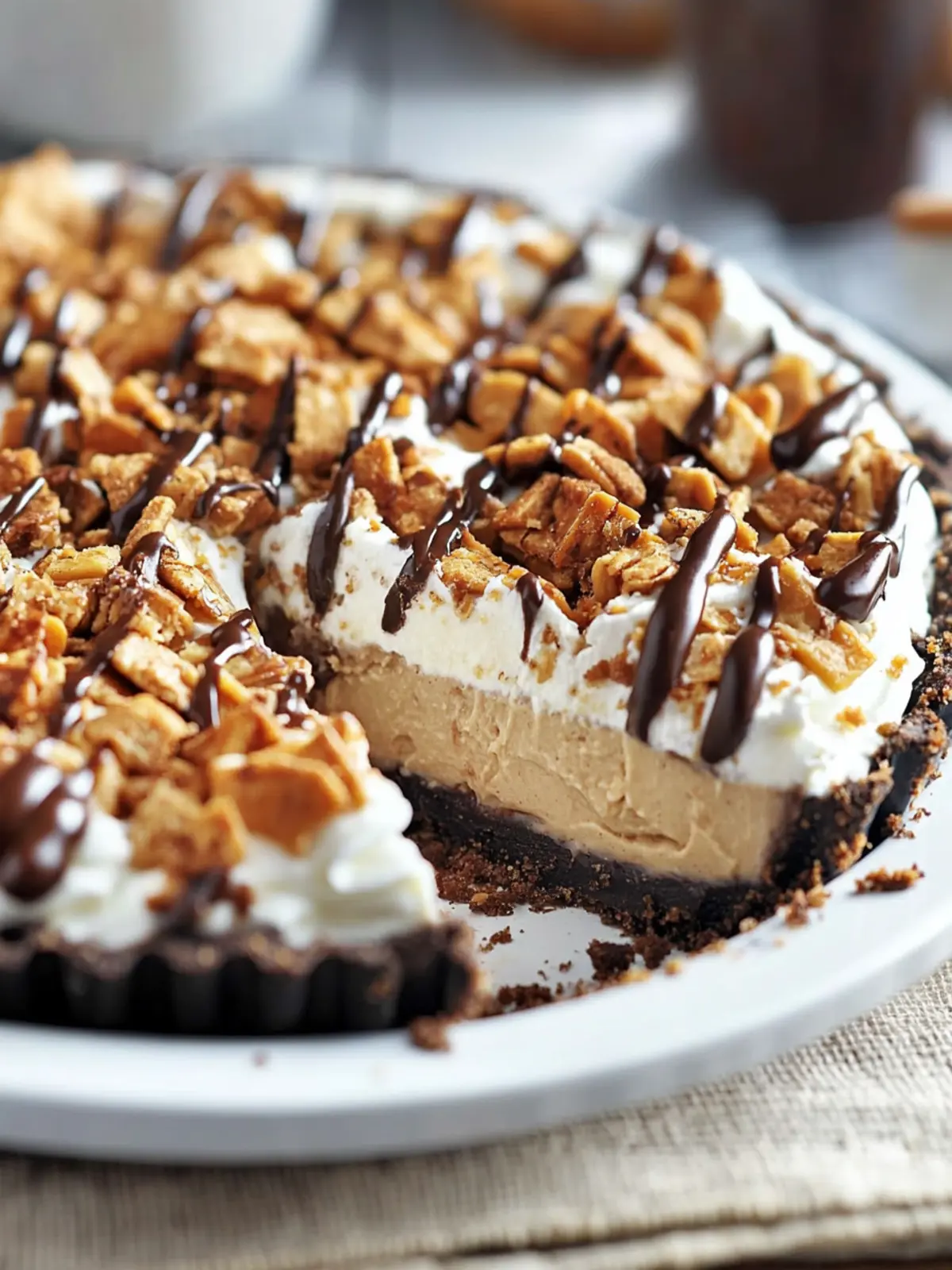 Buttery Bliss: Butterfinger Peanut Butter Fudge Dream Pie 3 Butterfinger Peanut Butter Fudge Dream Pie