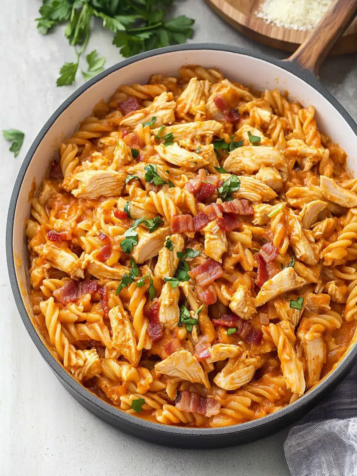 One-Pot BBQ Chicken and Bacon Pasta That Will Wow Everyone 4 One-Pot BBQ Chicken and Bacon Pasta