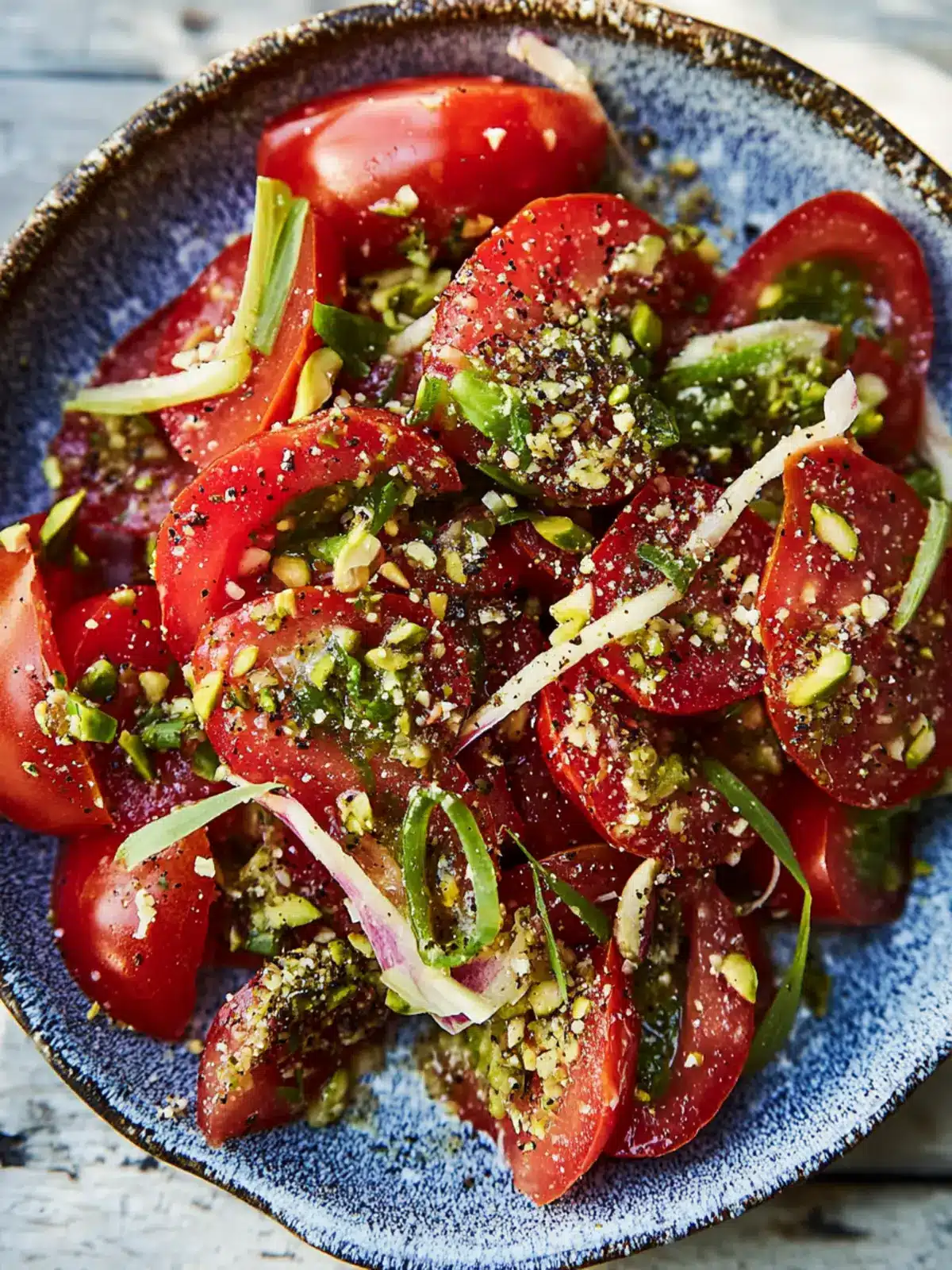 Savory Tomatoes with Pistachios and Scallions Bliss 3 Tomatoes with Pistachios and Scallions