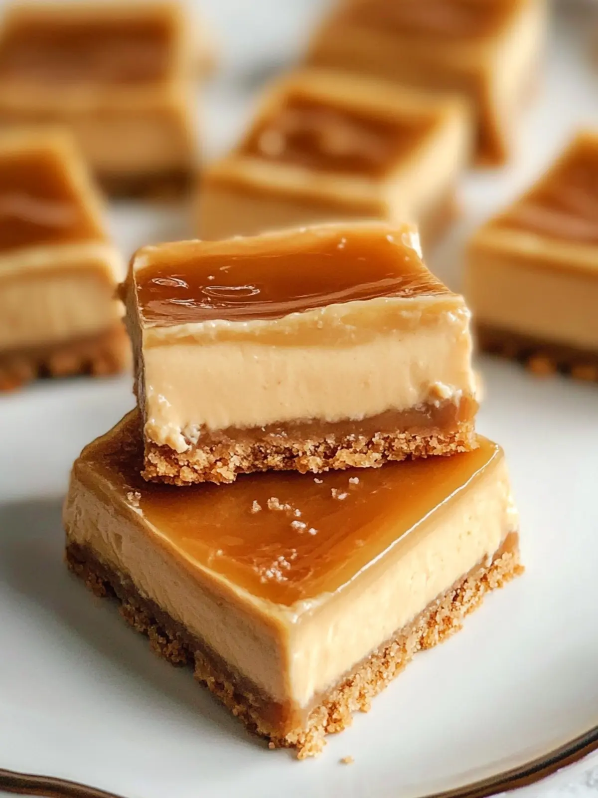 Irresistible Caramel Cheesecake Bars with Graham Cracker Crust 4 Caramel Cheesecake Bars