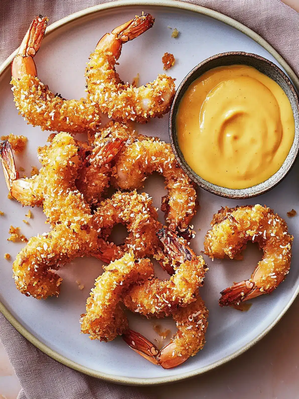 Crispy Coconut Crusted Prawns with Mango Mayonnaise Delight 2 Coconut Crusted Prawns with Mango Mayonnaise