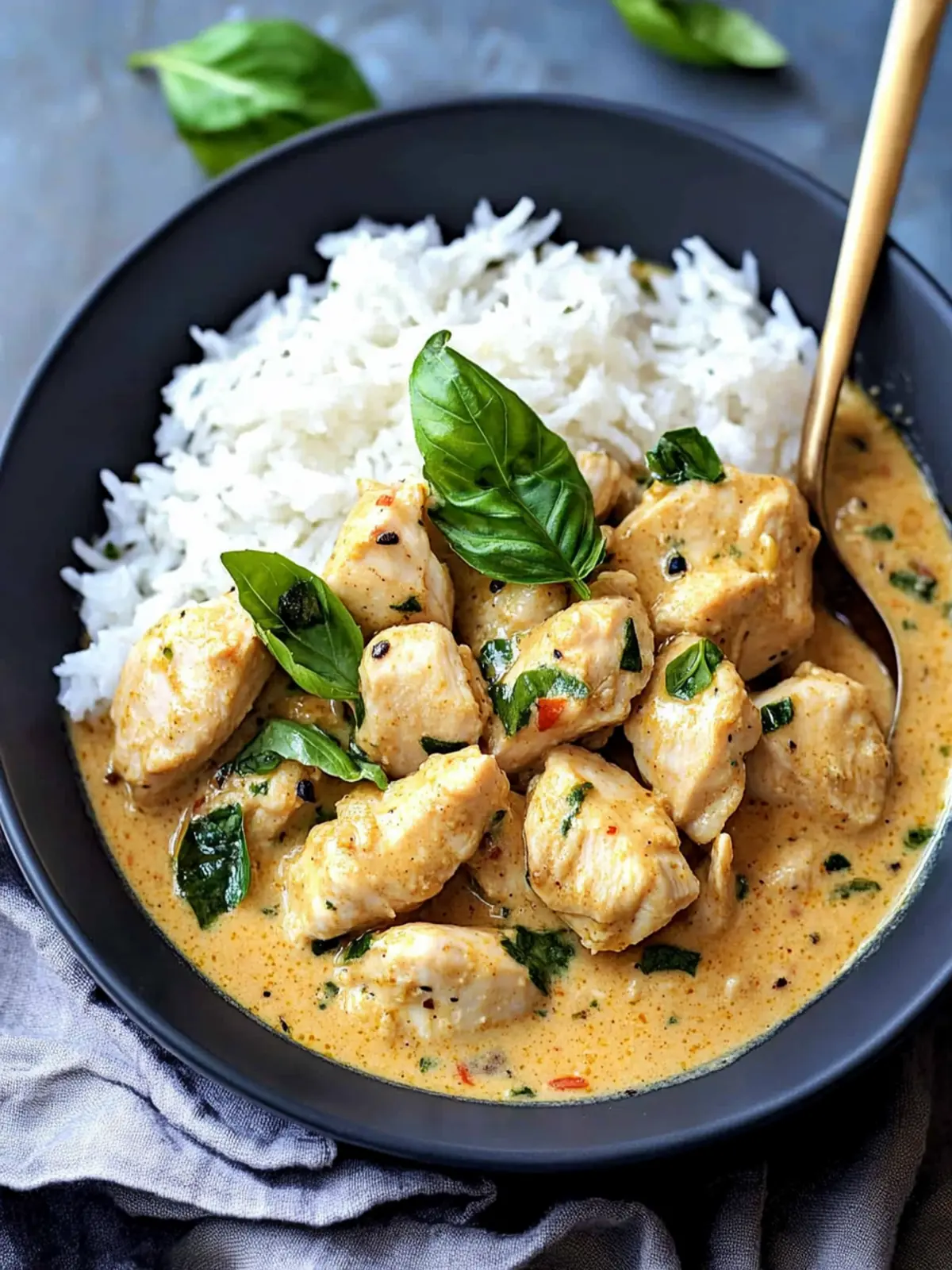 Delicious Basil Chicken with Coconut Curry Sauce Made Easy 3 Basil Chicken with Coconut Curry Sauce