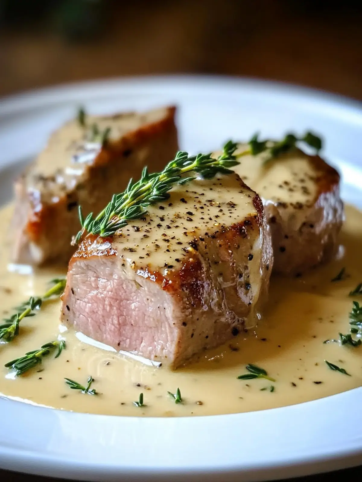 Gourmet Pork Tenderloin w/ Dijon Mustard Cream Sauce in 30 Min 2 Pork Tenderloin w/ Dijon Mustard Cream Sauce