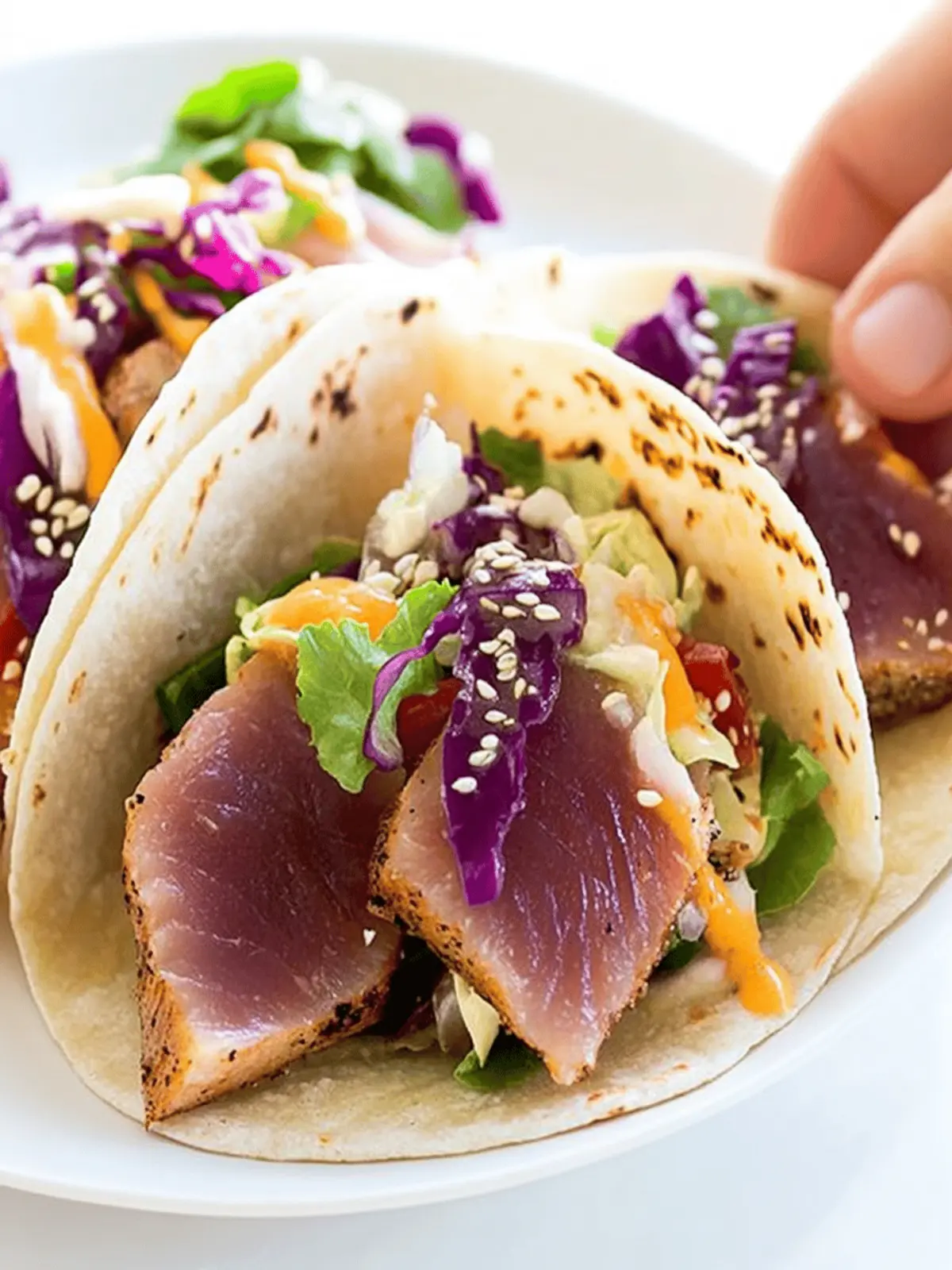 Ahi Tuna Tacos with Spicy Sriracha Mayo in Under 20 Minutes 4 Ahi Tuna Tacos