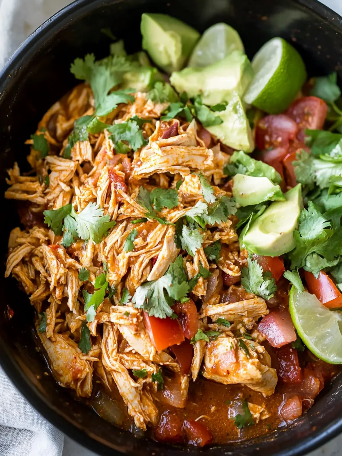 Savory Slow Cooker Shredded Mexican Chicken for Whole30 Bliss 3 Slow Cooker Shredded Mexican Chicken (Whole30, Paleo)