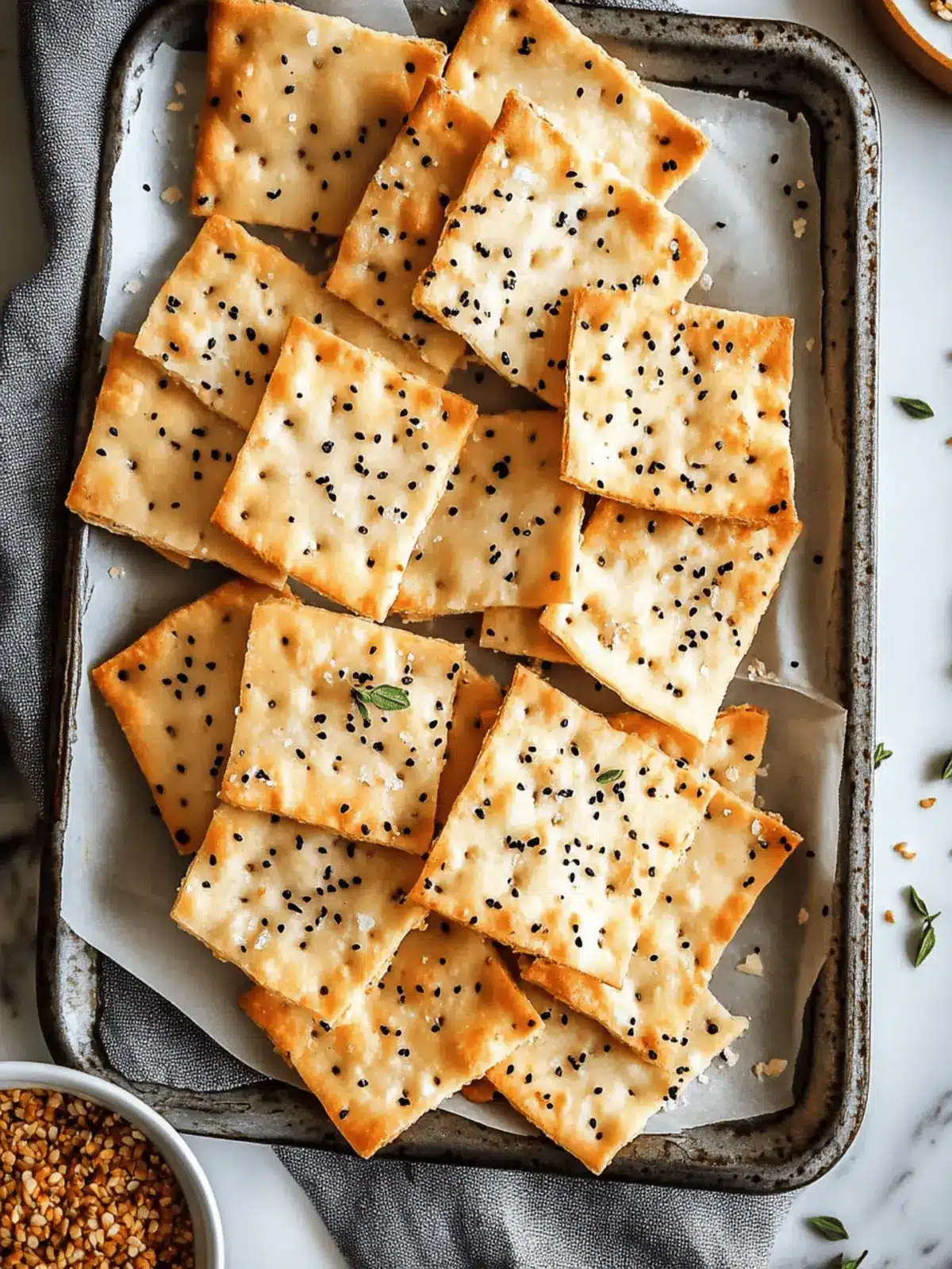 Easy Homemade Flatbread Crackers with Zesty Thyme Twist 2 Easy Home Made Flatbread Crackers