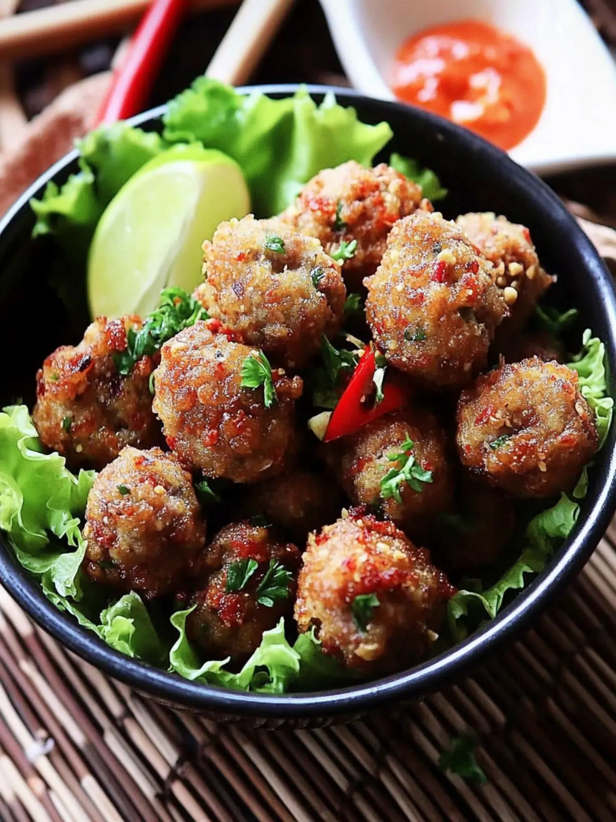 Crispy Thai Laab Meatballs that Pack Flavor and Fun 3 Crispy Thai Laab Meatballs