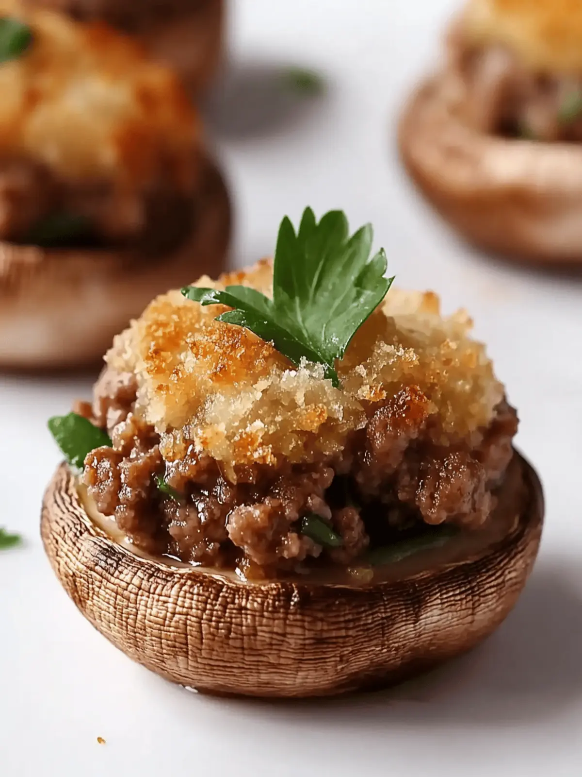 Savory Ground Beef Stuffed Mushrooms: Perfect Party Delights 4 Savory Ground Beef Stuffed Mushrooms
