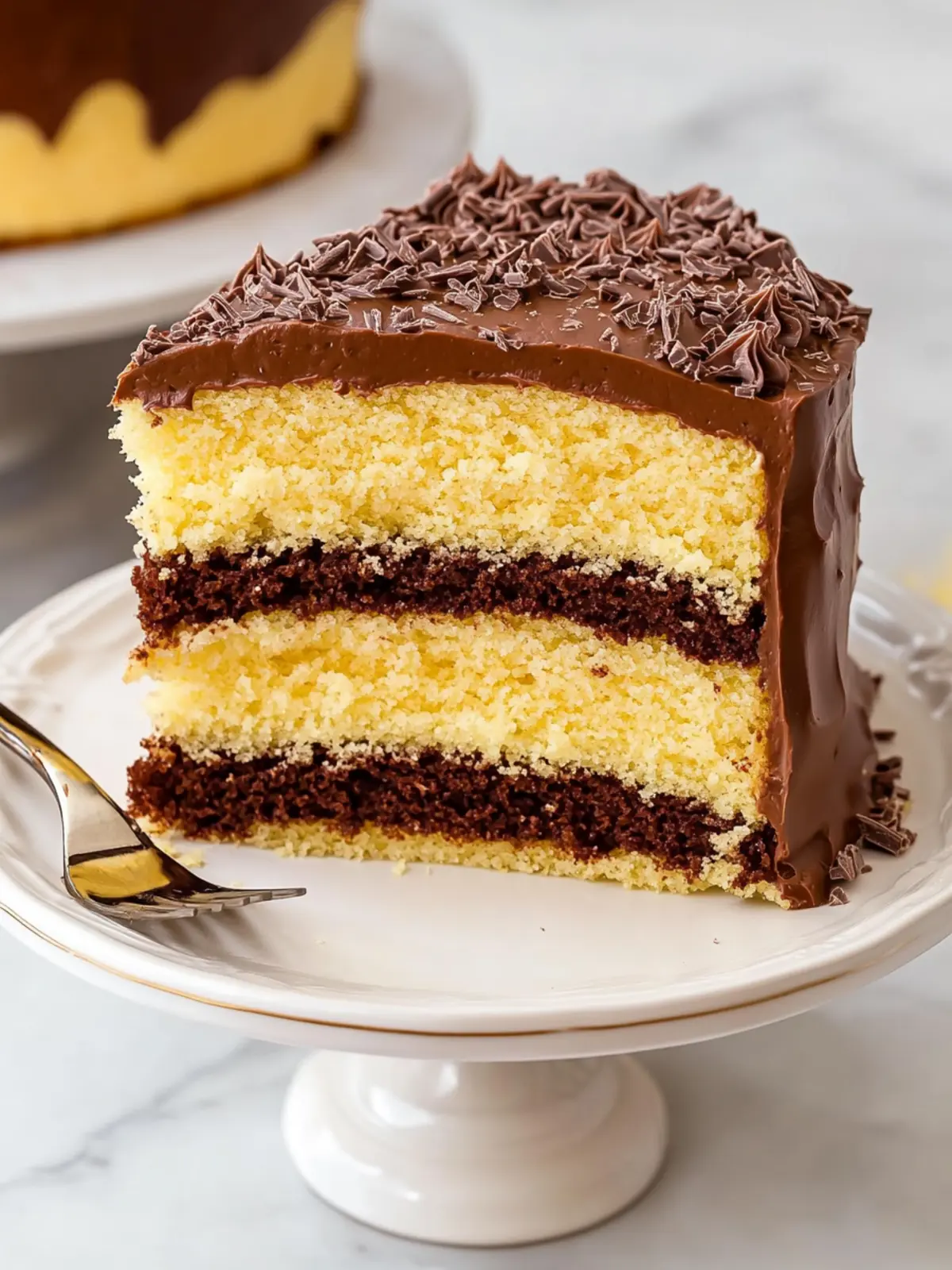 Moist Yellow Birthday Cake with Creamy Milk Chocolate Frosting 2 Yellow Birthday Cake with Milk Chocolate Frosting