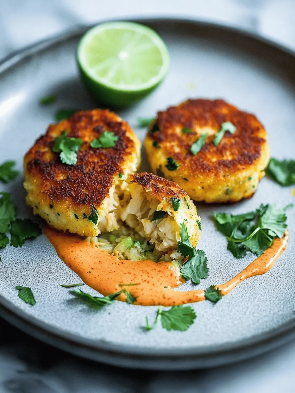 Indulge in Crab Cakes with Cilantro and Lime Bliss 2 Crab Cakes with Cilantro and Lime