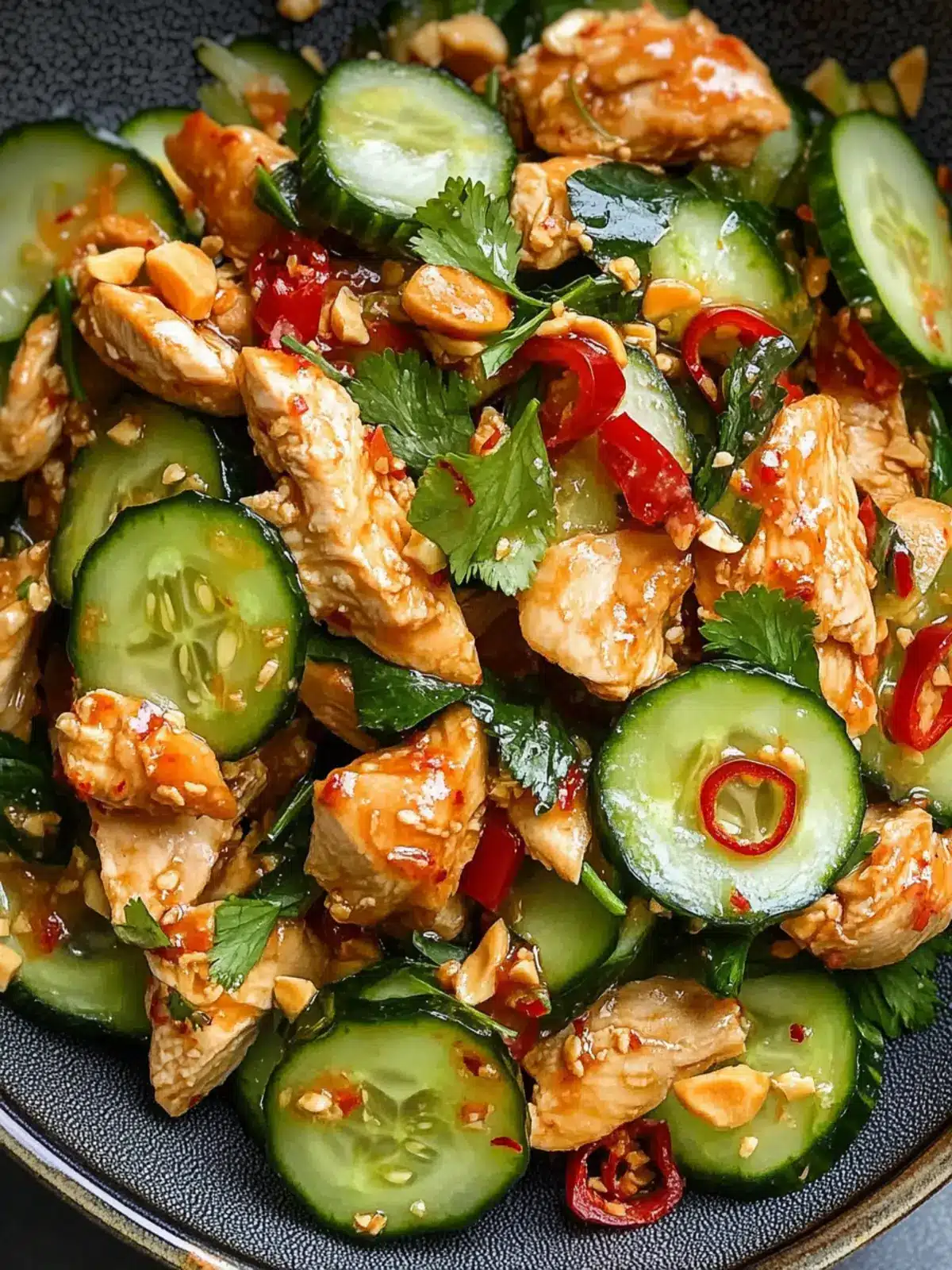 Fresh Thai Cucumber Salad with Chicken That Will Wow You 2 Thai Cucumber Salad with Chicken