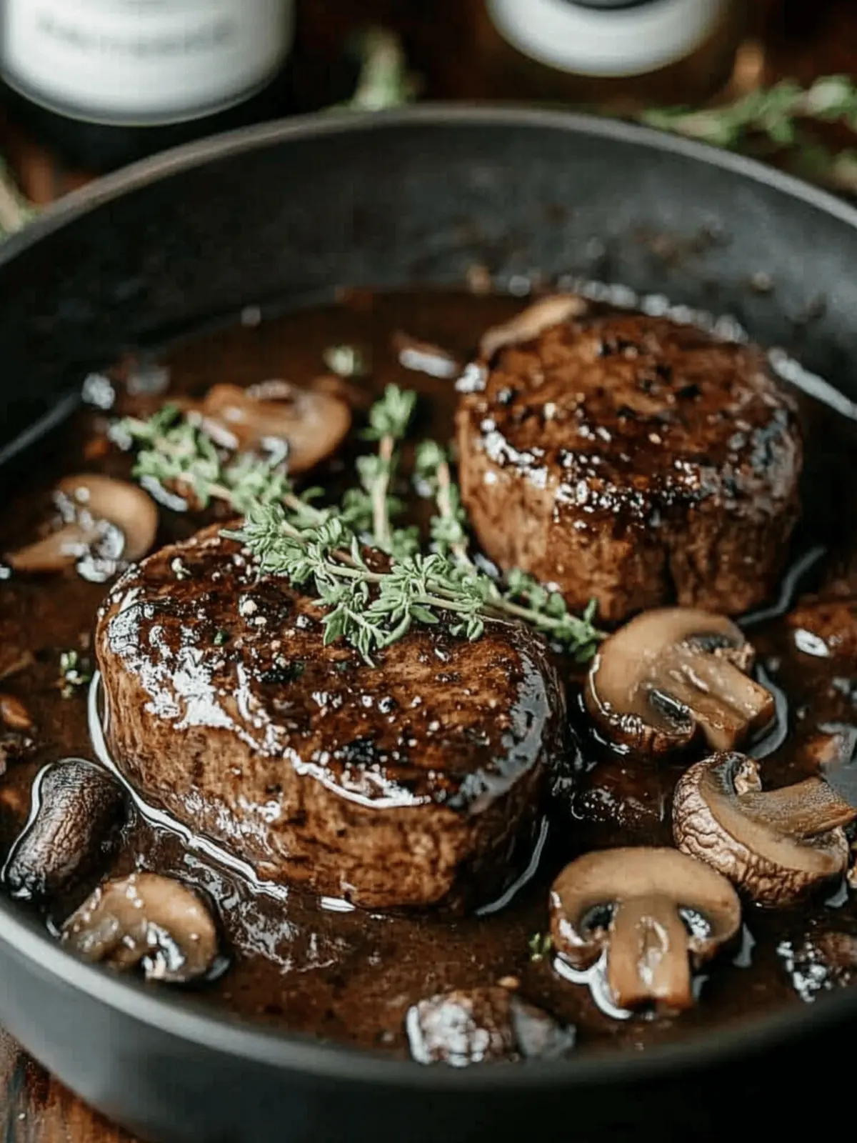 Savory Filet Mignon in Mushroom Wine Sauce for Dinner Bliss 4 Filet Mignon in Mushroom Wine Sauce