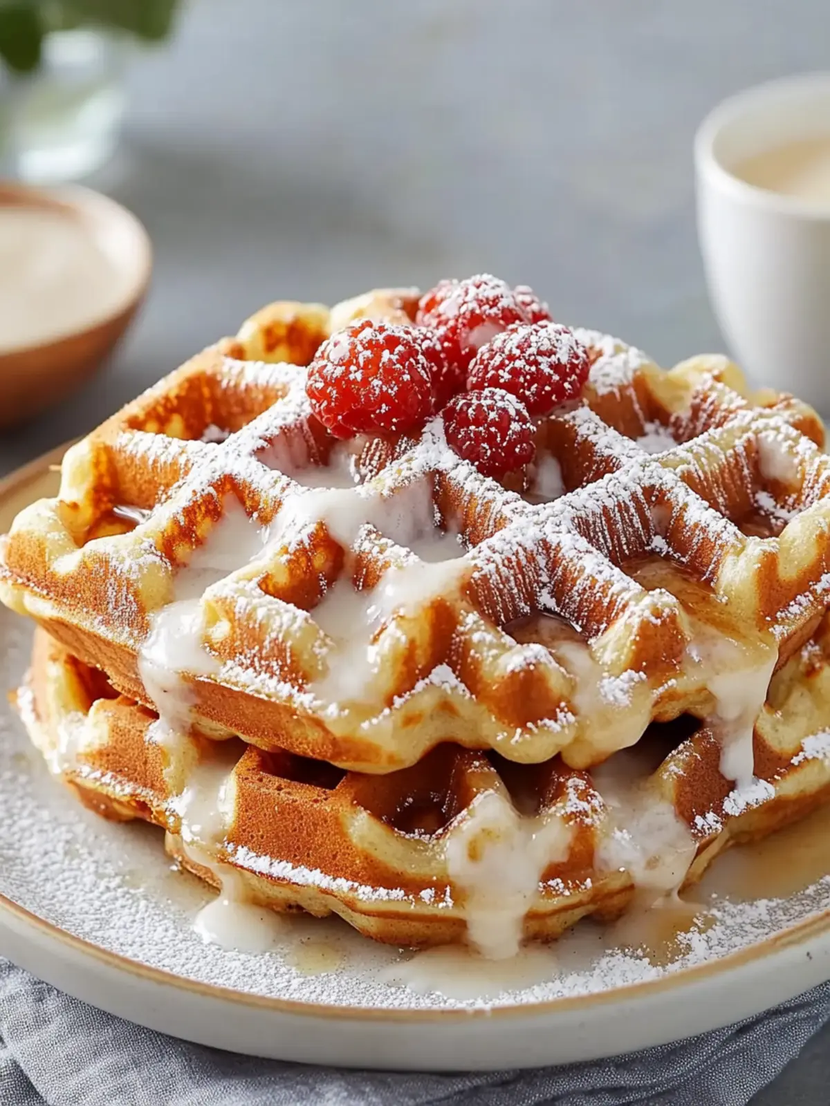 Cinnamon Roll Waffles: Irresistibly Fluffy and Flavorful! 4 Cinnamon Roll Waffles