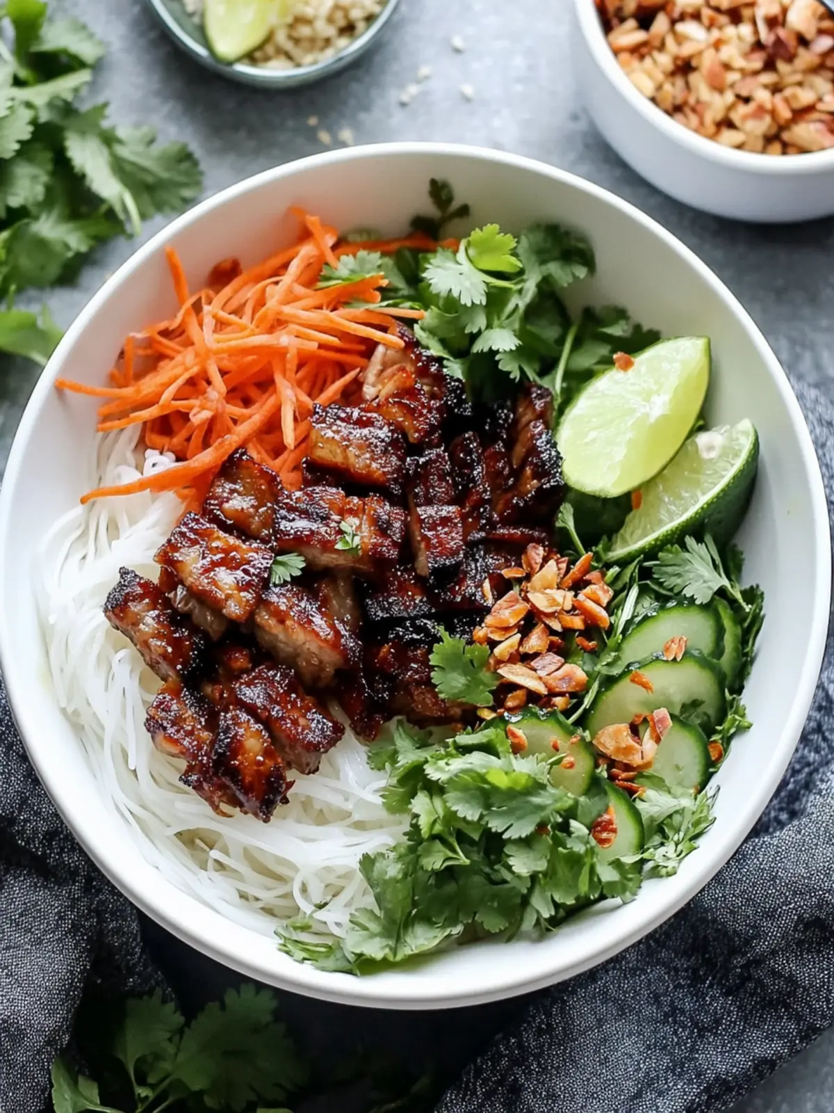Savor the Flavor: Vietnamese Noodle Bowl with Grilled Pork 2 Vietnamese Noodle Bowl with Grilled Pork