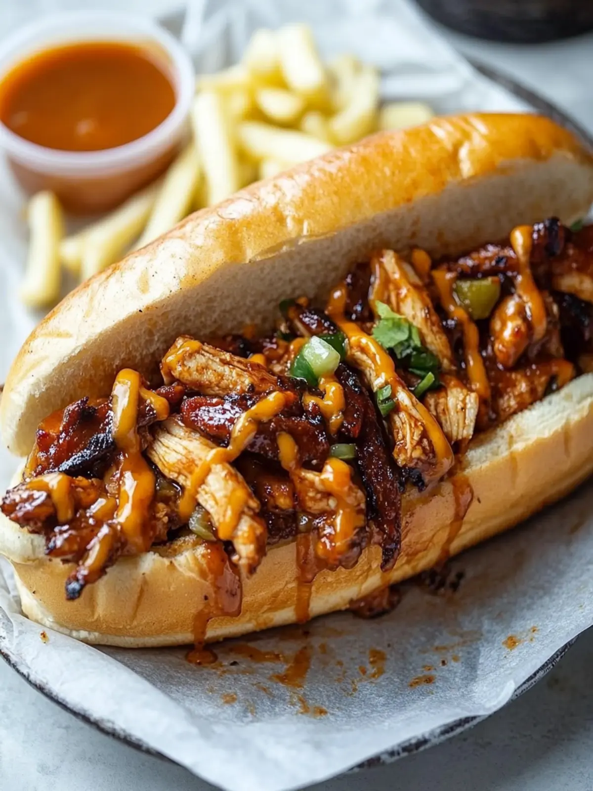 BBQ Chicken Cheesesteak Sandwich: A Tasty Twist for Dinner 4 BBQ Chicken Cheesesteak Sandwich