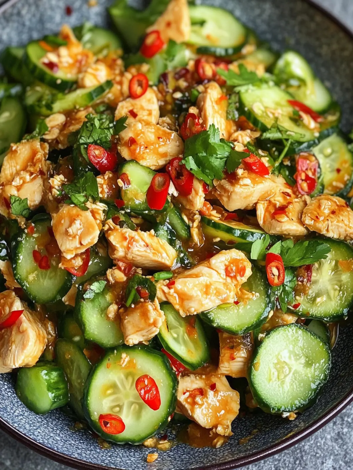Fresh Thai Cucumber Salad with Chicken That Will Wow You 4 Thai Cucumber Salad with Chicken