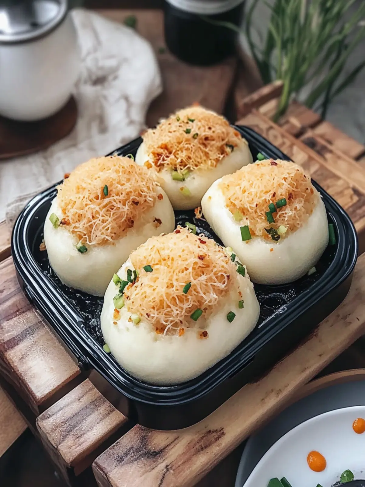 Pork Floss Scallion Buns: A Must-Try Steamed Delight! 4 Pork Floss Scallion Buns