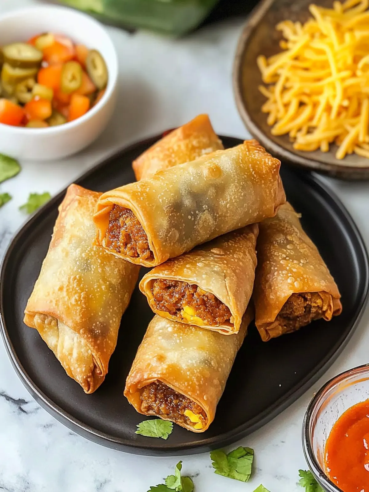 Cheeseburger Egg Rolls: Crispy Bites of Flavor and Fun 2 Cheeseburger Egg Rolls