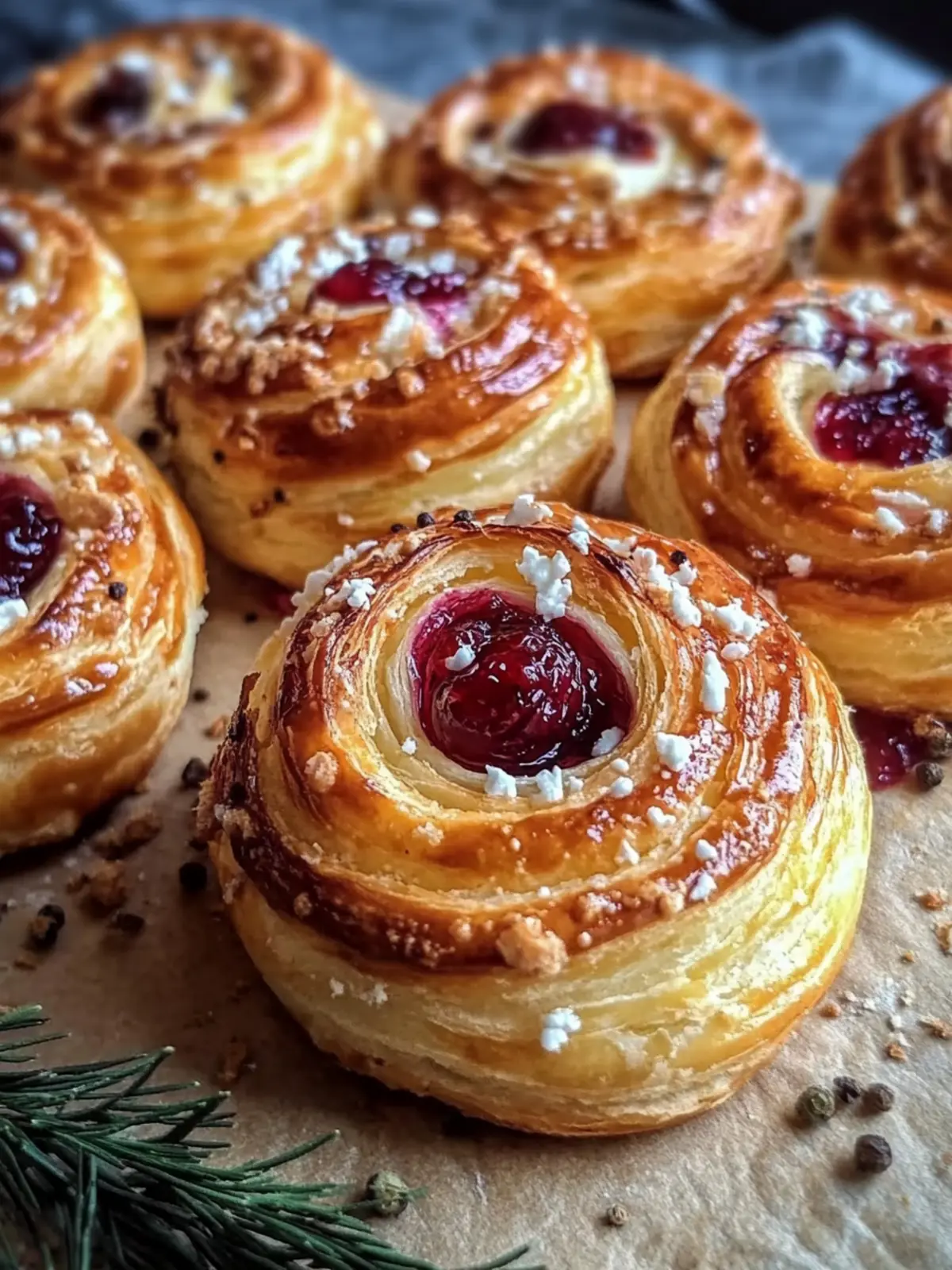 Delicious Feta Cranberry Swirls Pastry for a Cozy Snack 3 Feta Cranberry Swirls Pastry