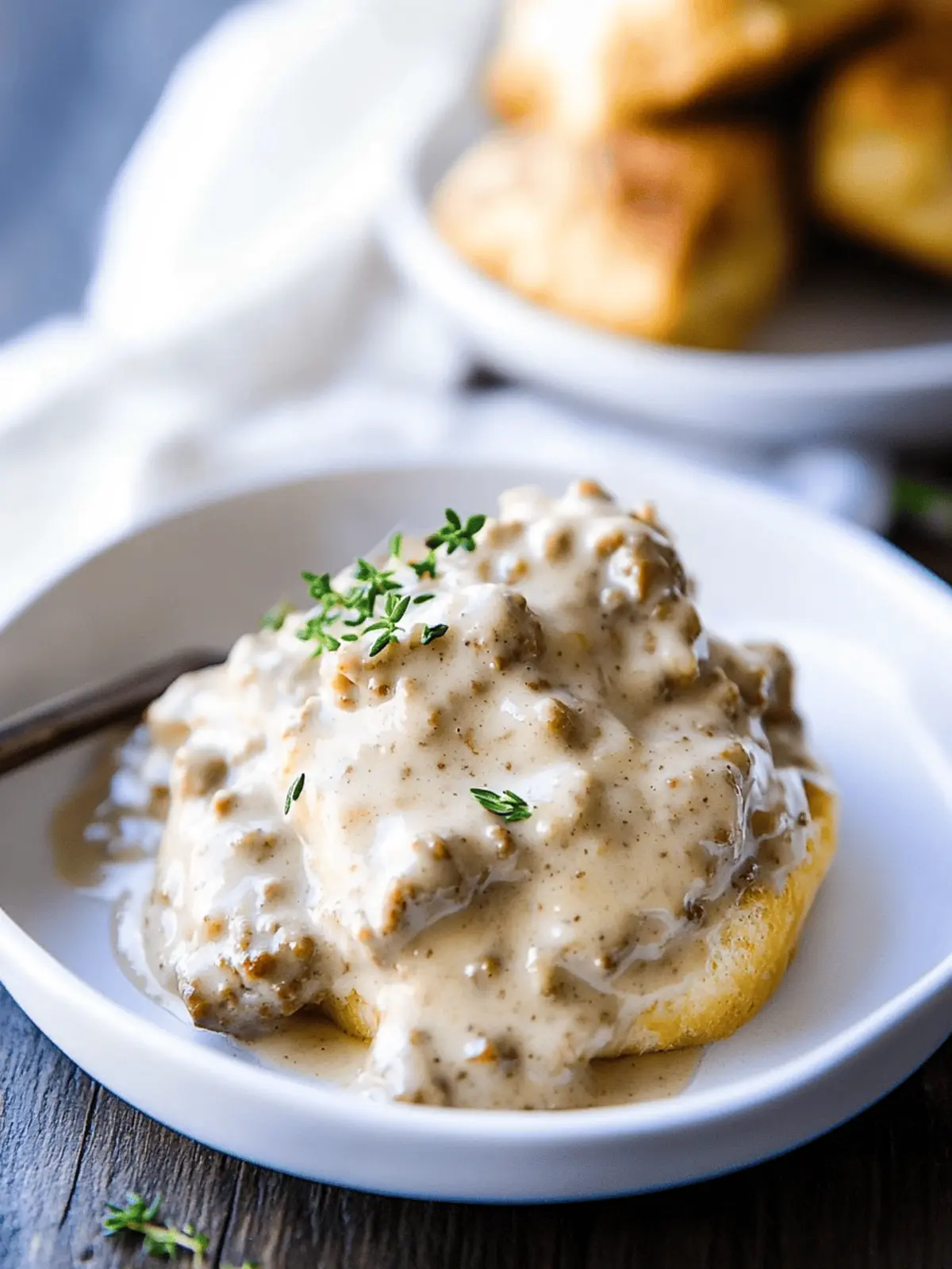 Savor the Love: Creamy Sausage Gravy Over Biscuits 2 Sausage Gravy