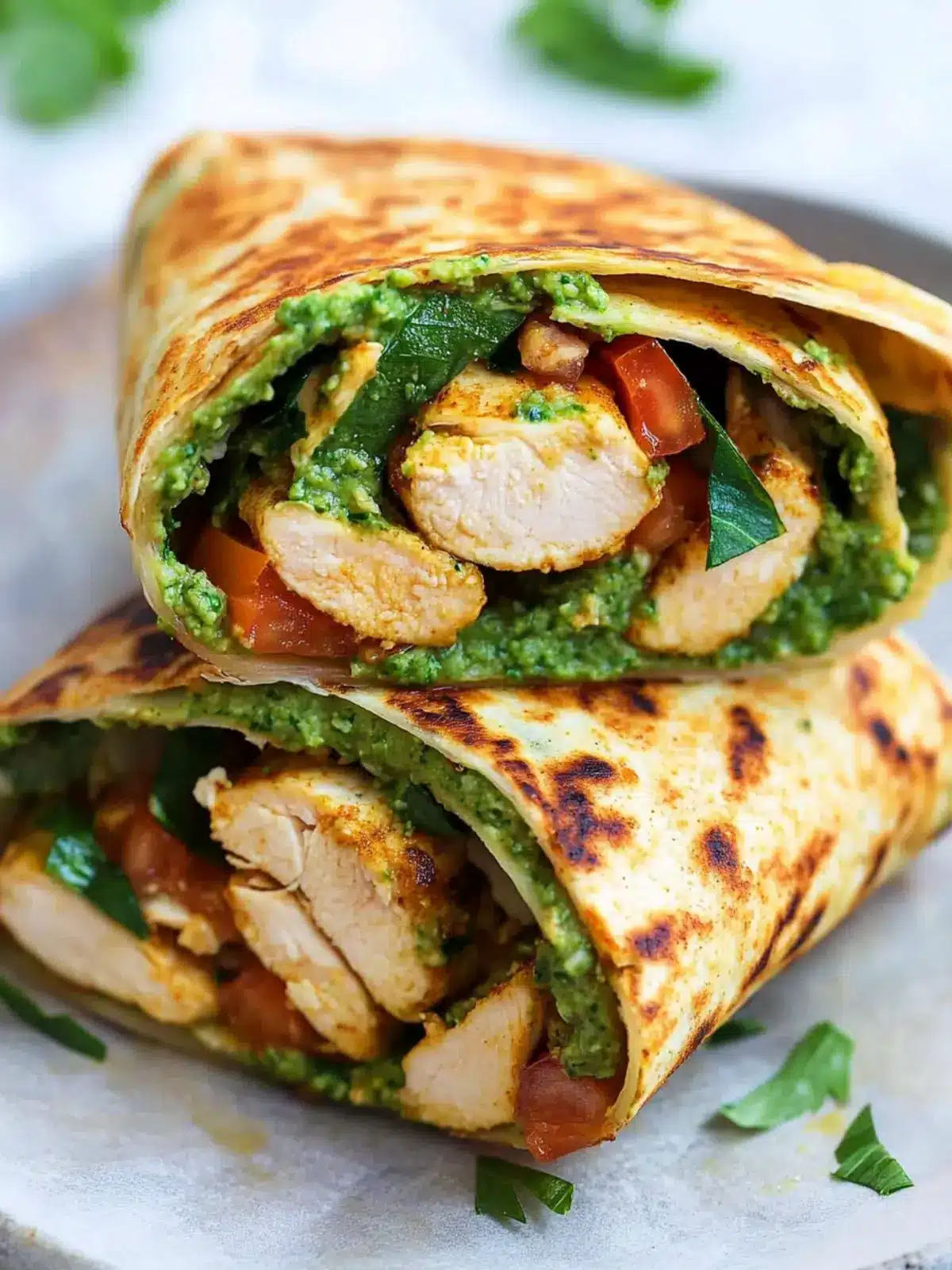 Delicious Chicken Wraps with Tomato Pesto and Hummus Boost 3 Chicken Wraps with Tomato Pesto and Hummus