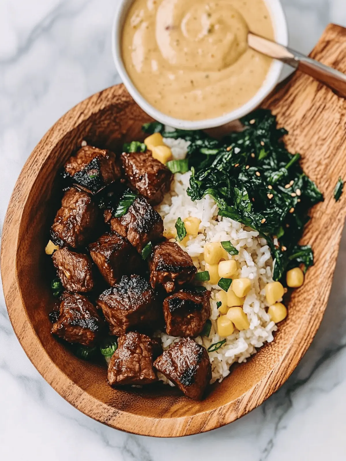 Savor Delicious Steak Bites with Miso Ginger Dressing Now 4 Steak Bites with Miso Ginger Dressing