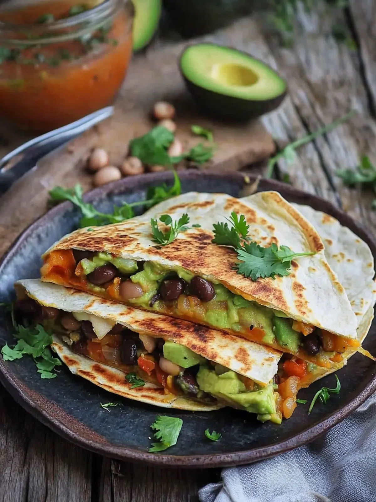 Spicy Bean, Mushroom & Avocado Quesadilla: A Gluten-Free Delight 2 Spicy Bean, Mushroom & Avocado Quesadilla (Gluten Free)