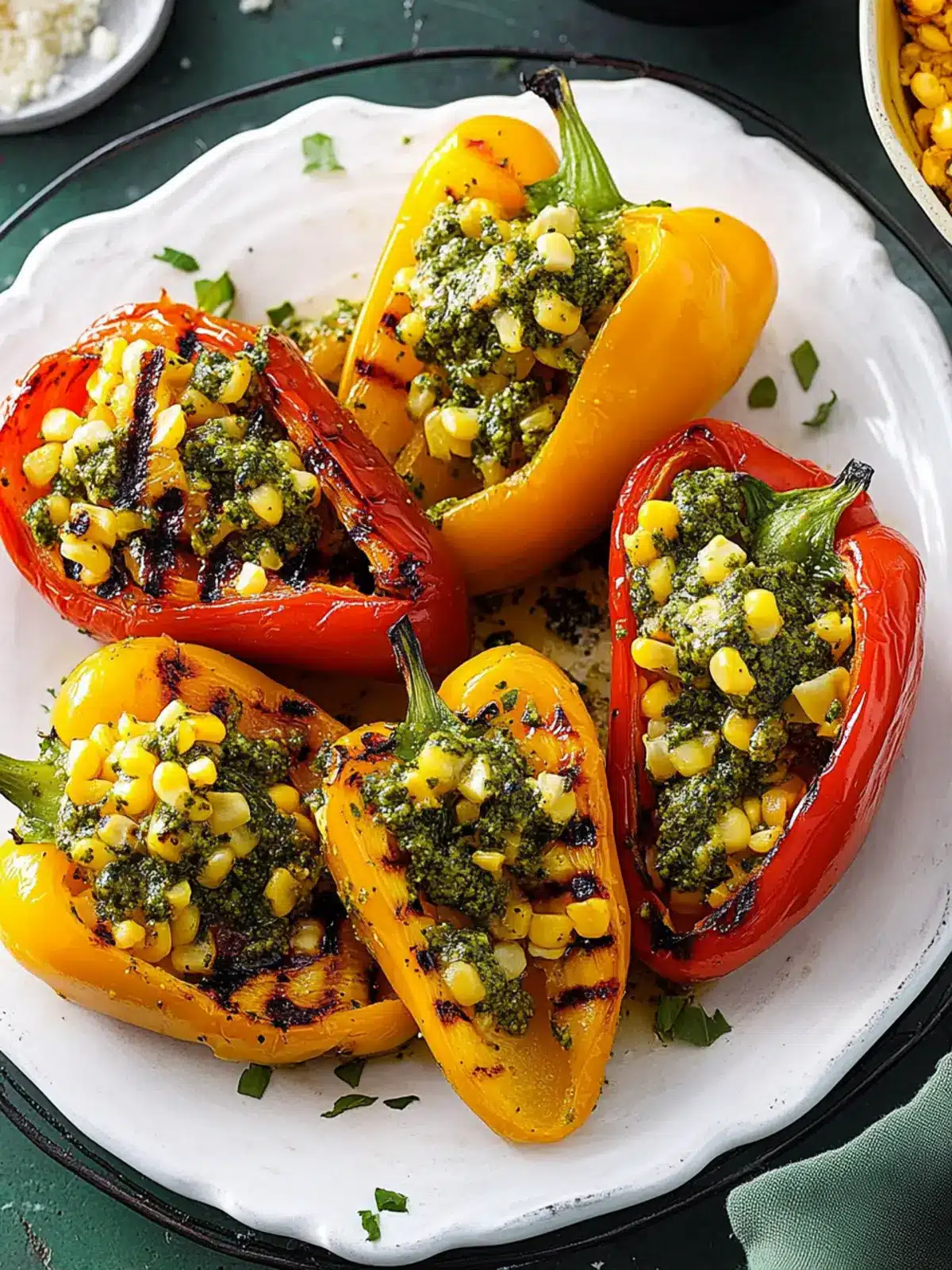 Delicious Pesto-Corn Grilled Peppers for Easy Summer Flavors 3 Pesto-Corn Grilled Peppers