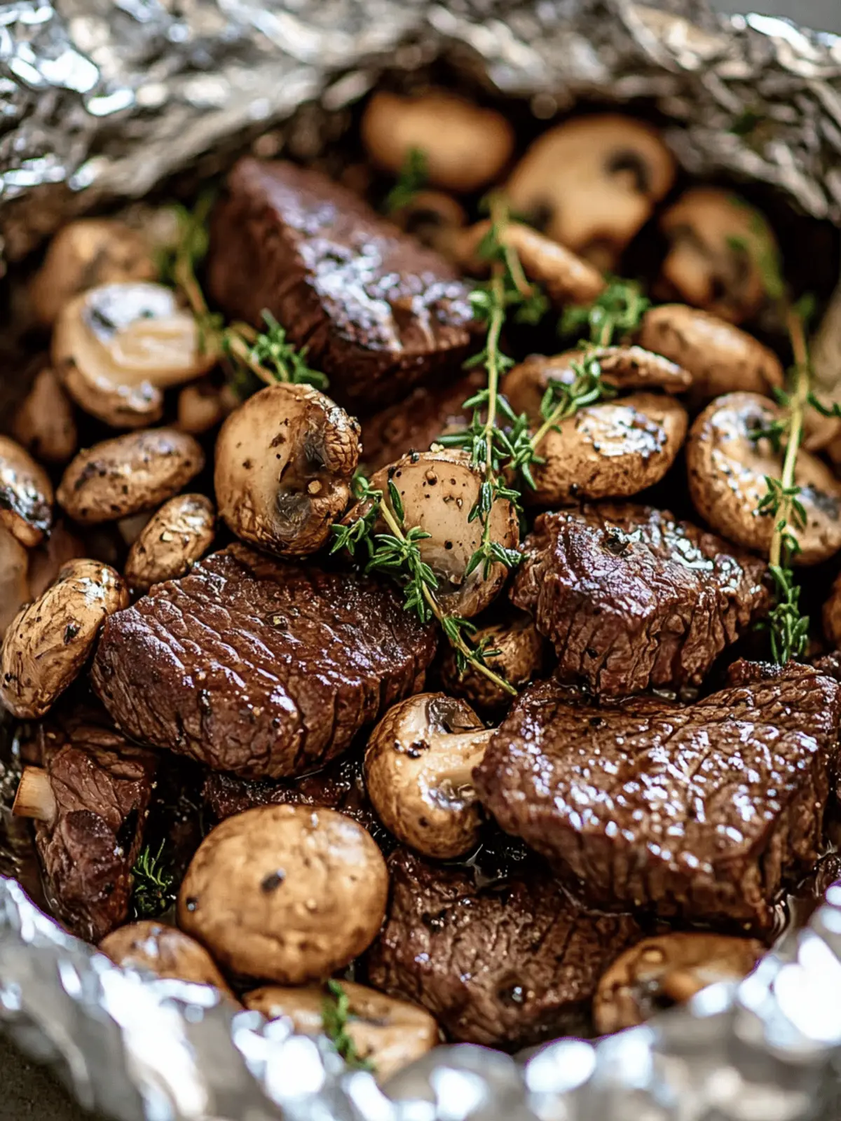 Savor Steak and Mushroom Foil Packs for Effortless Grilling 2 Steak and Mushroom Foil Packs