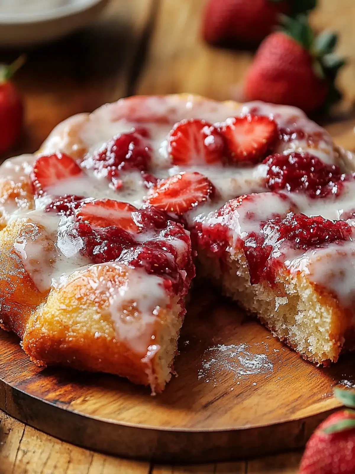 Glazed Strawberry Jam Donut Focaccia That's Simply Irresistible 2 Glazed Strawberry Jam Donut Focaccia