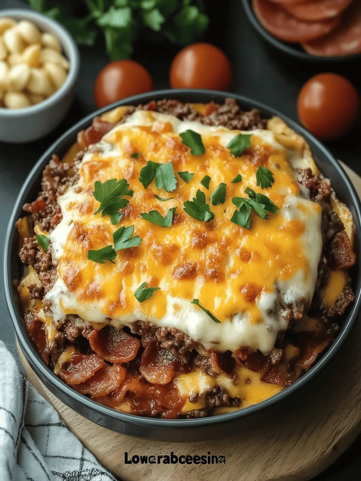 Irresistible Low-Carb Bacon Cheeseburger Casserole Delight 3 Low-Carb Bacon Cheeseburger Casserole