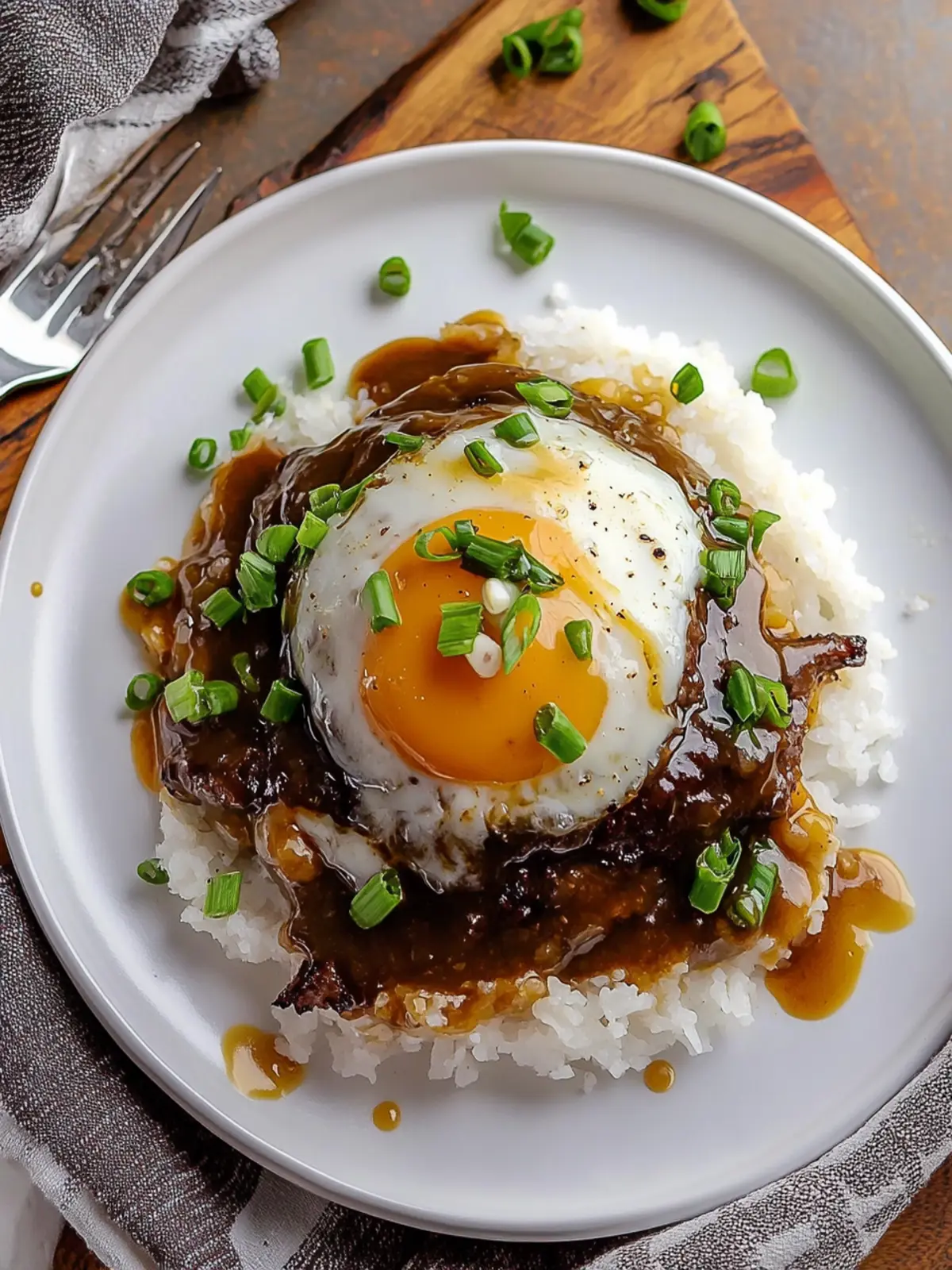 Hawaiian Loco Moco: Burger Steak with Gravy Bliss 2 Hawaiian Loco Moco (Hamburger Steak with Gravy)