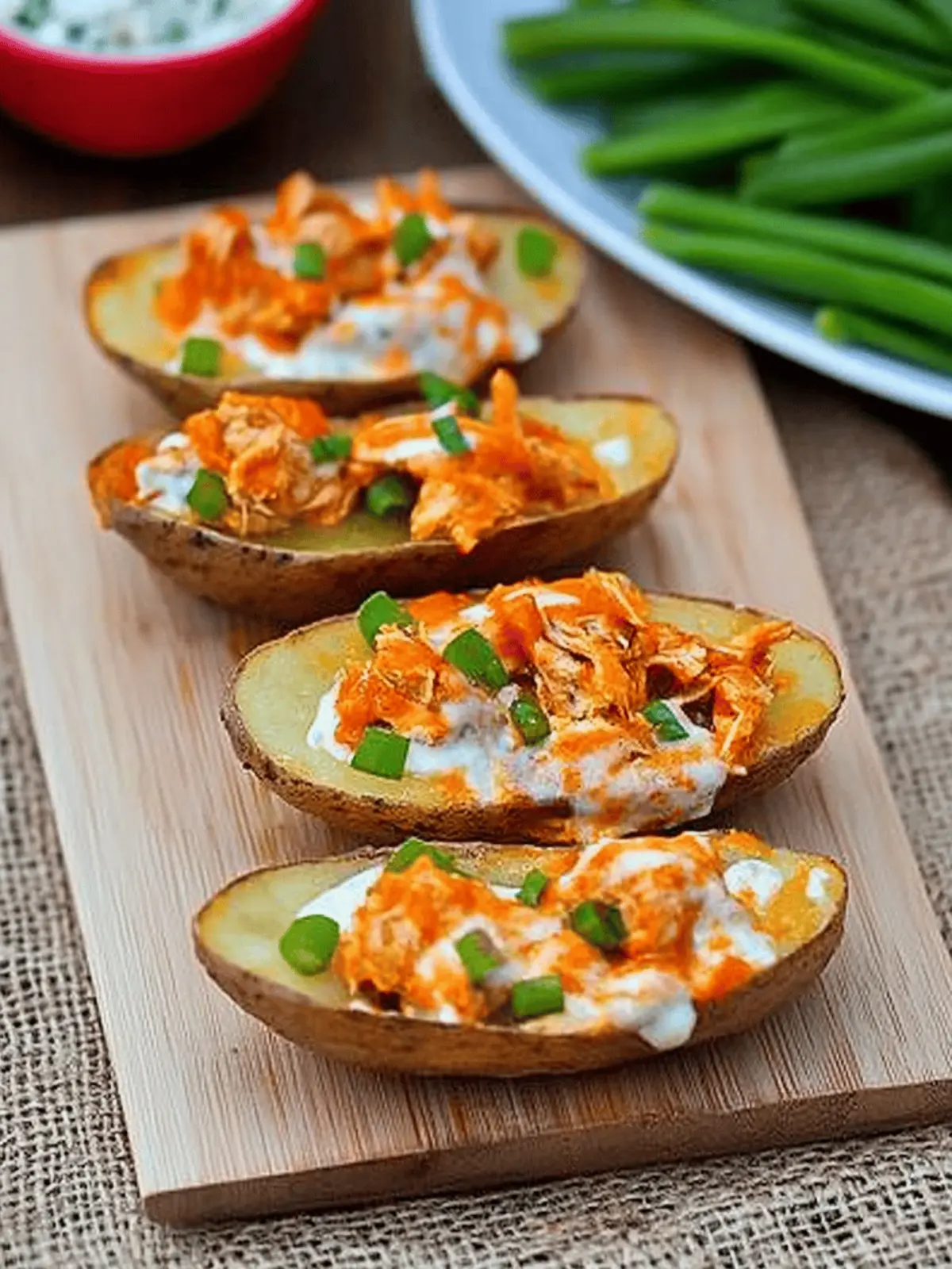 Buffalo Chicken Potato Skins for the Ultimate Game Day Snack 4 Buffalo Chicken Potato Skins