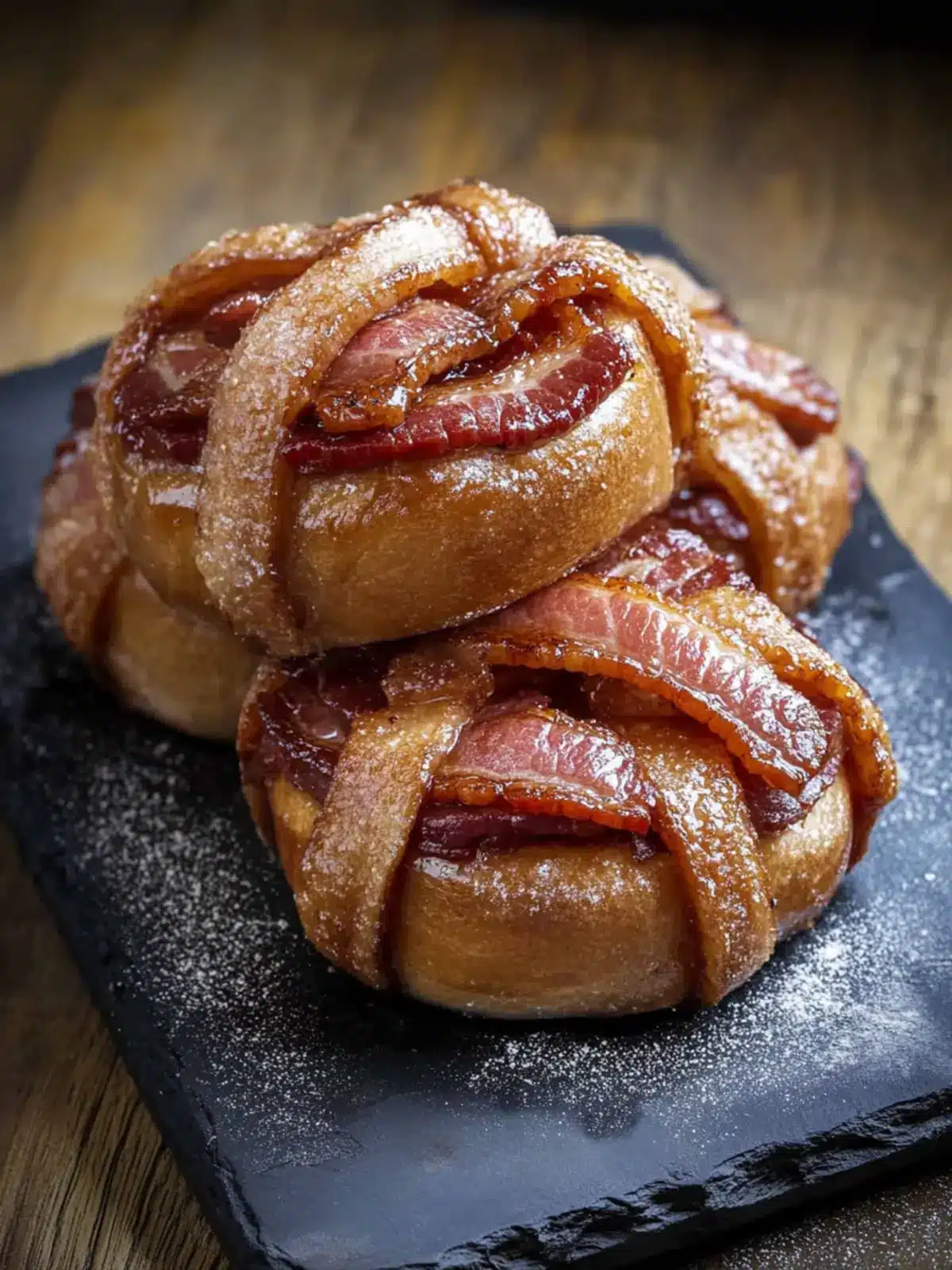 Smoked Bacon Wrapped Honey Buns: Sweet Meets Salty Bliss 4 Smoked Bacon Wrapped Honey Buns