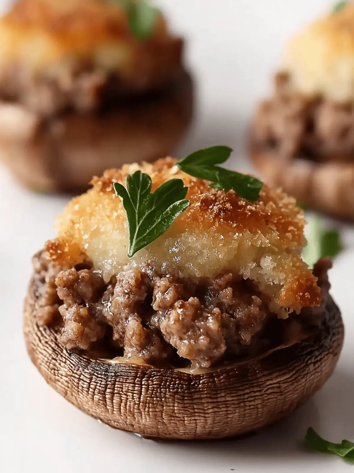 Savory Ground Beef Stuffed Mushrooms: Perfect Party Delights 3 Savory Ground Beef Stuffed Mushrooms