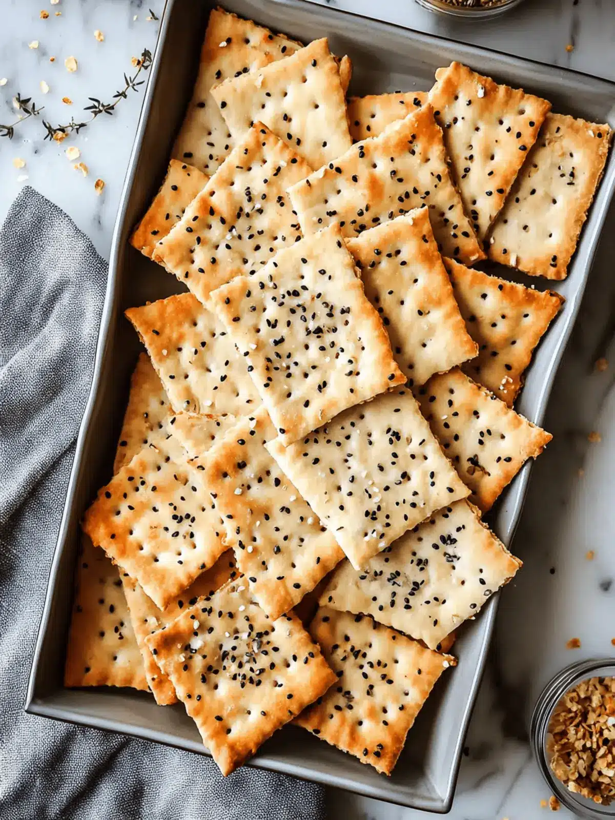 Easy Homemade Flatbread Crackers with Zesty Thyme Twist 3 Easy Home Made Flatbread Crackers