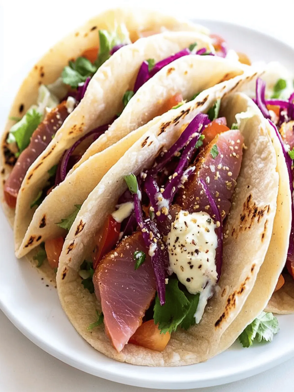 Ahi Tuna Tacos with Spicy Sriracha Mayo in Under 20 Minutes 3 Ahi Tuna Tacos