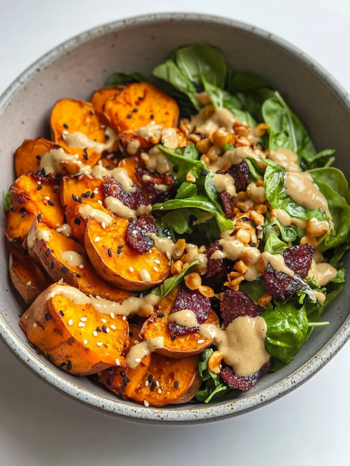 Roasted Sweet Potato Bowl with Tahini-Chili Crisp Sauce Bliss 2 Roasted Sweet Potato Bowl with Tahini-Chili Crisp Sauce