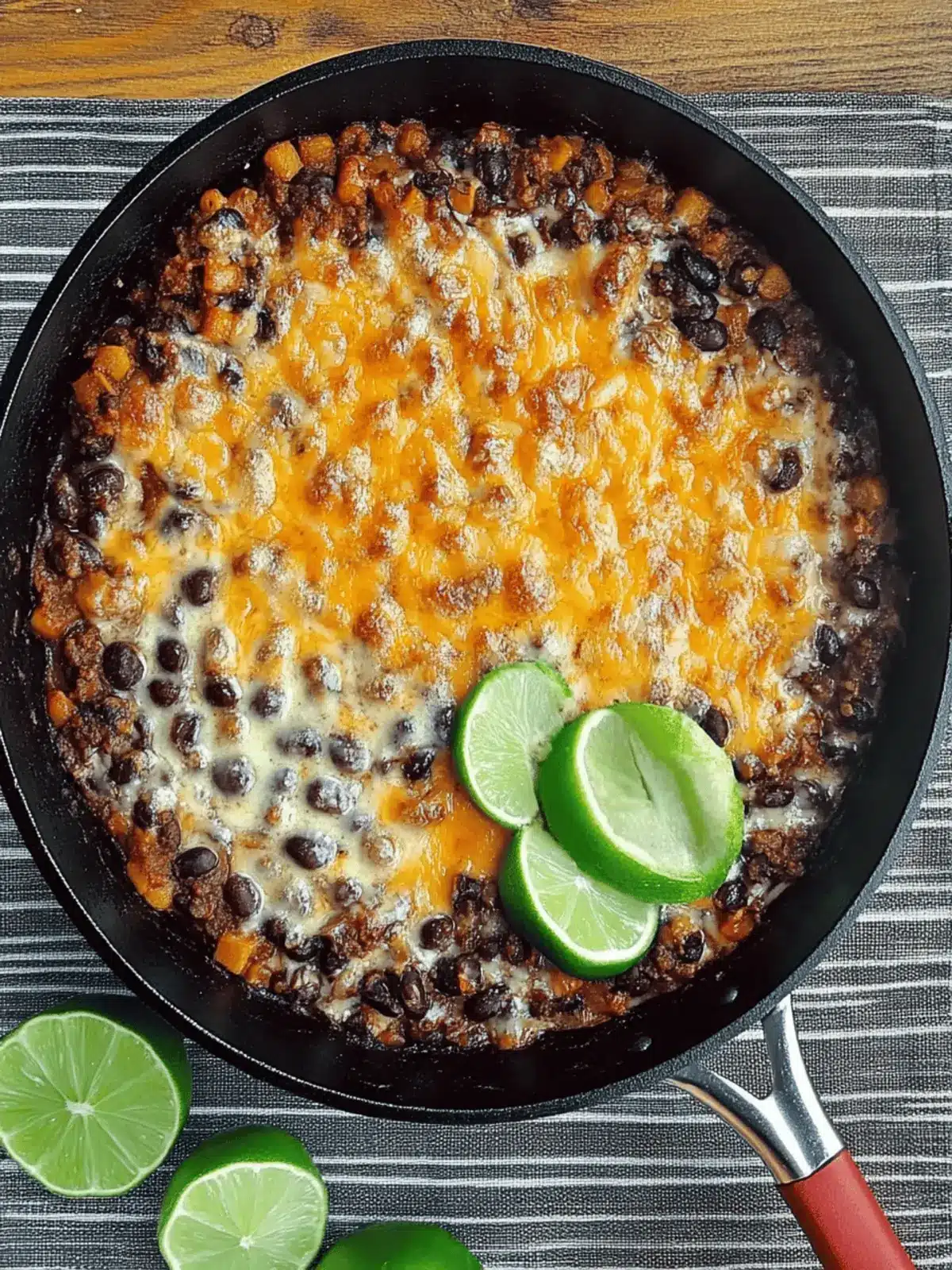 Cheesy Spicy Black Bean Skillet: Quick Comfort Food Delight 2 Cheesy Spicy Black Bean Skillet