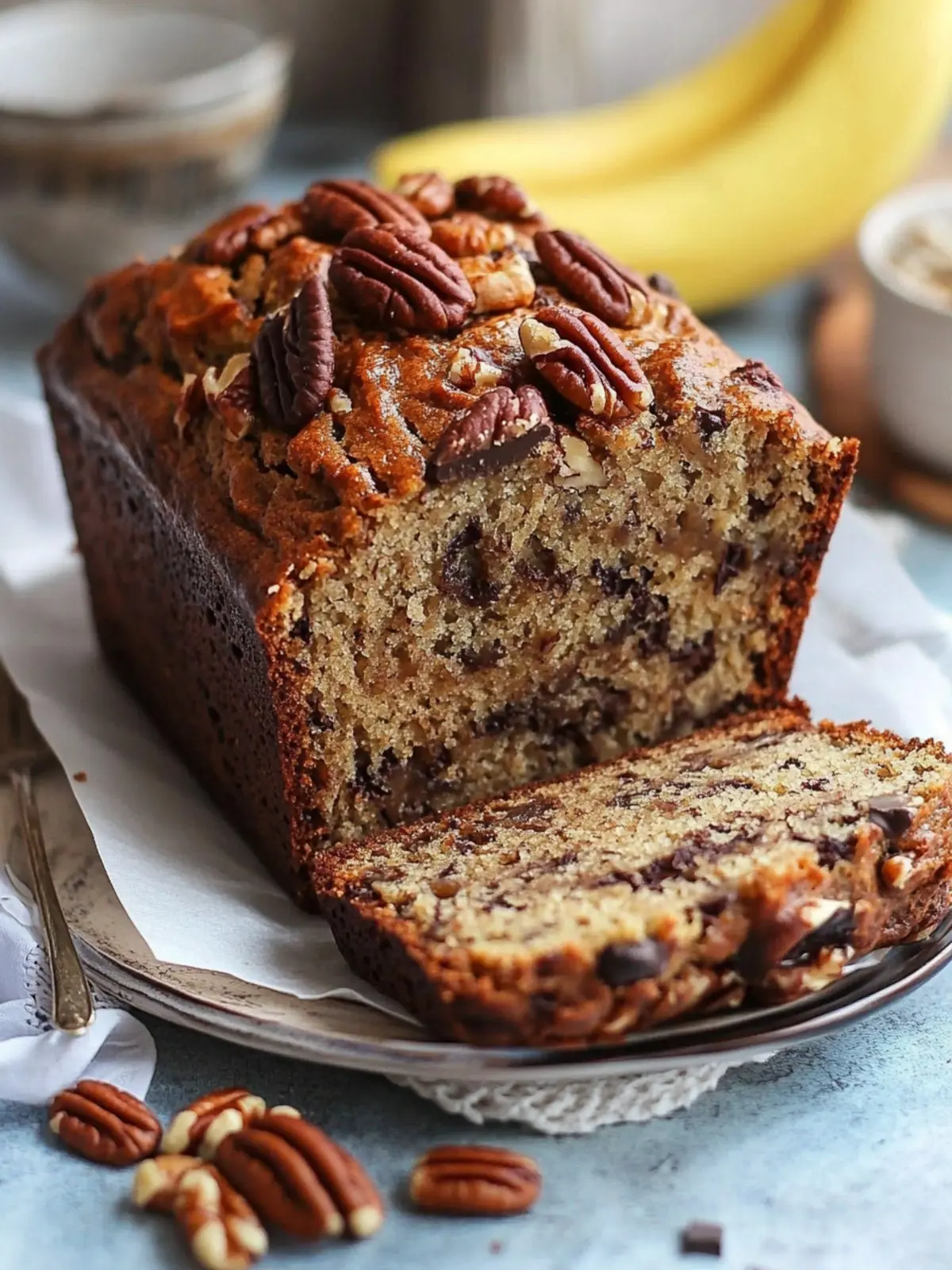 Maple Pecan Banana Bread with Dark Chocolate Love 3 Maple Pecan Banana Bread with Dark Chocolate
