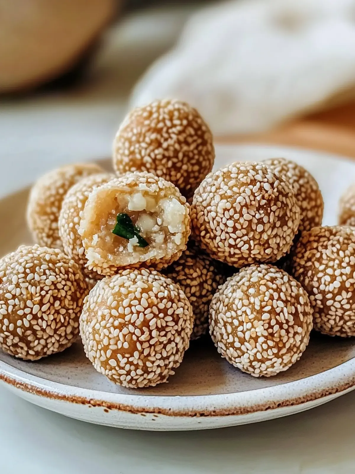 Tasty Vietnamese Sesame Balls Snack: A Crunchy Delight! 2 Tasty Vietnamese Sesame Balls Snack