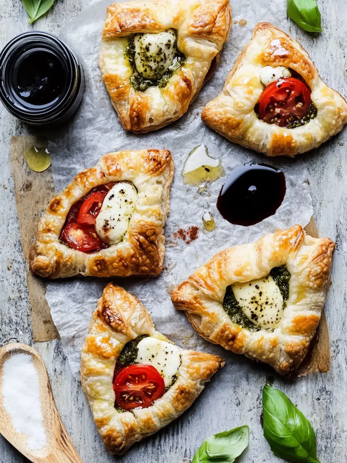 Mouthwatering Pesto Caprese Puff Pastries for Easy Entertaining 3 Pesto Caprese Puff Pastries