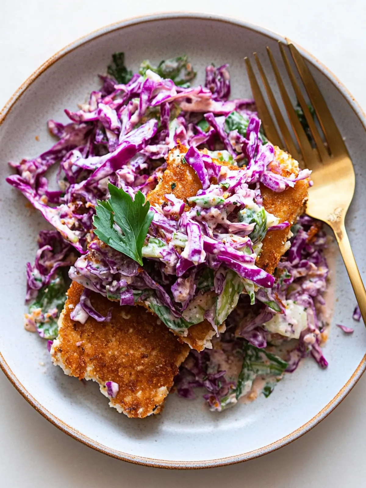 Crispy Tofu Cutlet with Cabbage Slaw for Crunchy Bliss 2 Crispy Tofu Cutlet with Cabbage Slaw